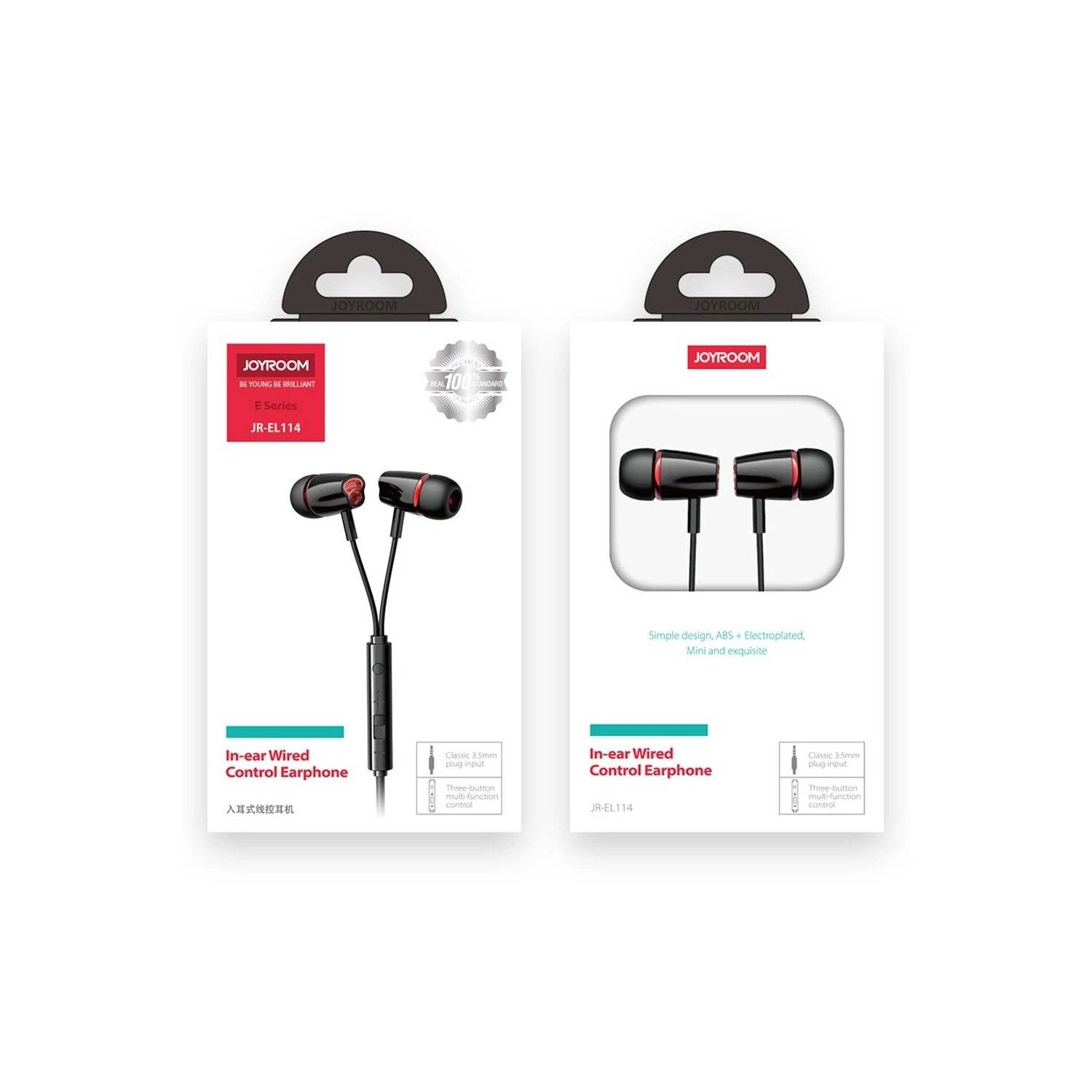 Joyroom In-Ear-Kopfhörer 3,5 mm Miniklinke mit Fernbedienung und Mikrofon schwarz