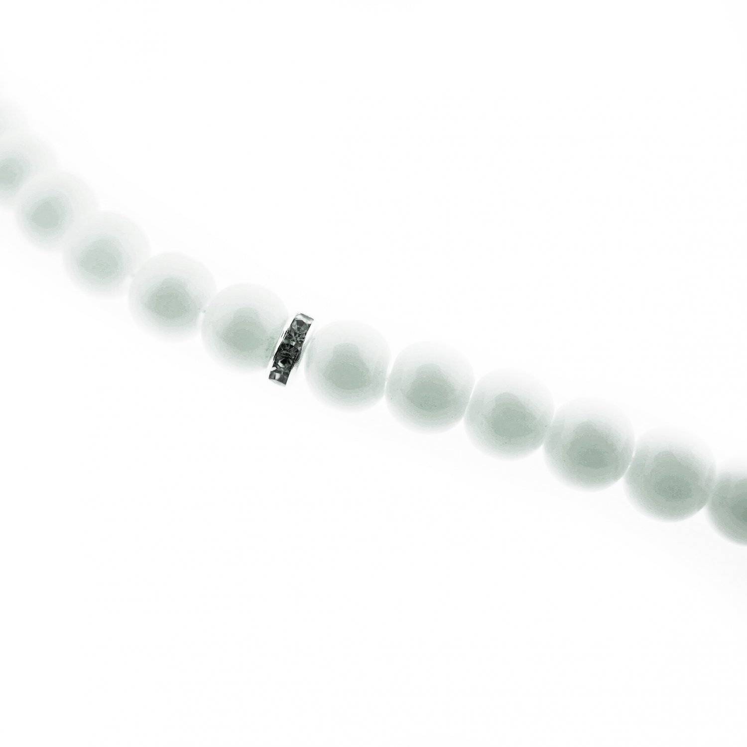 Gebetsketten aus 99 Perlen mit silbernen Akzenten 50 cm Anhänger mit Perlen Weiß