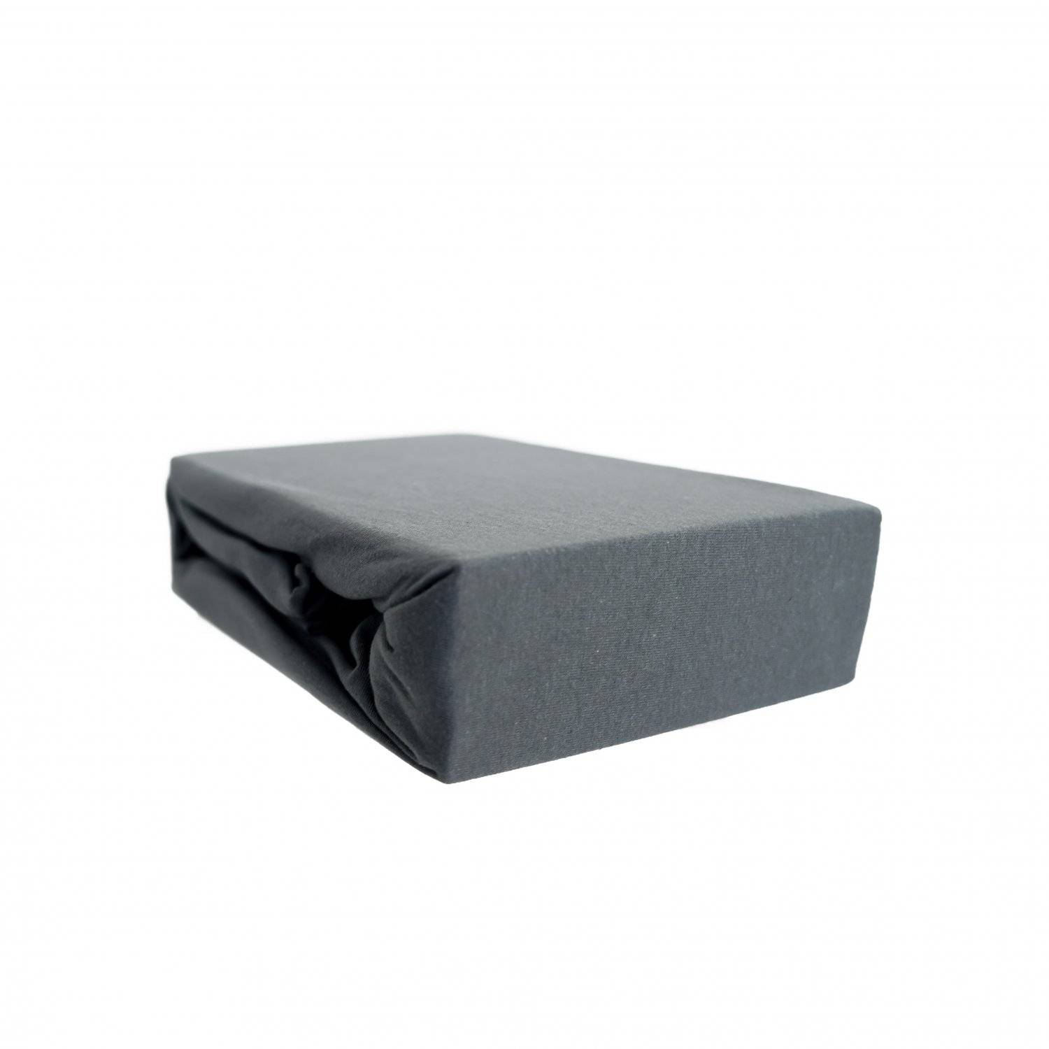 Jersey Spannbettlaken, 100% Baumwolle, 90-100x200 cm + 25 cm Rundumgummizug Anthrazit