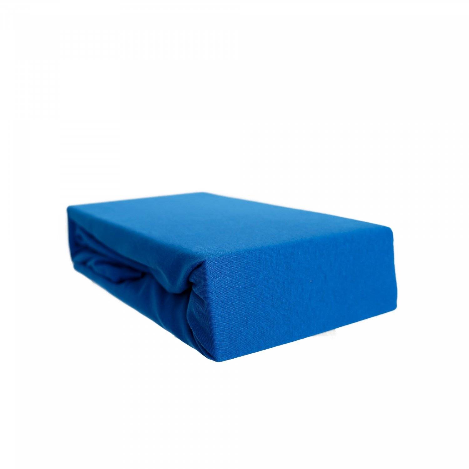 Jersey Spannbettlaken, 100% Baumwolle, 90-100x200 cm + 25 cm Rundumgummizug Blau