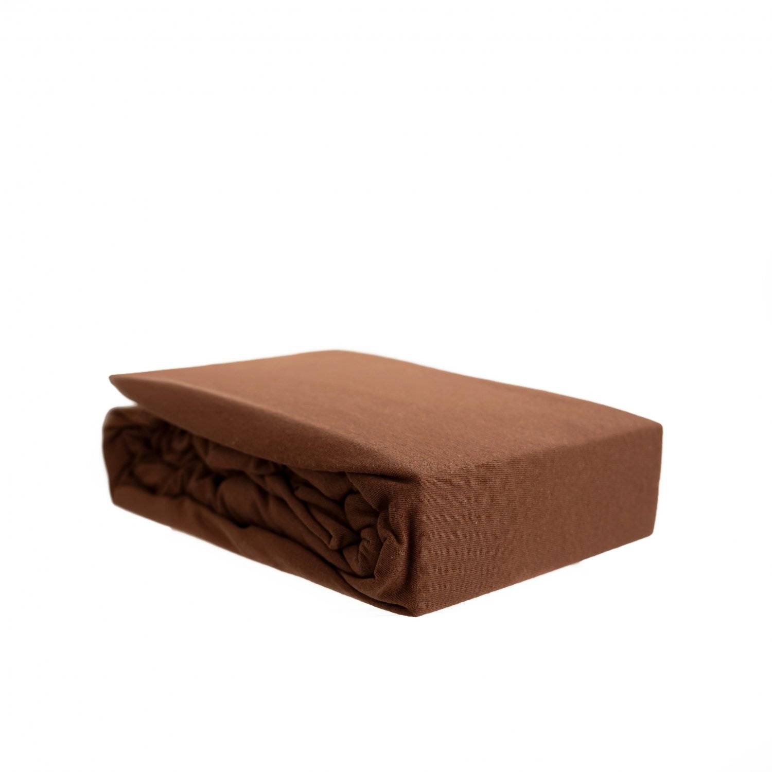 Jersey Spannbettlaken 100% Baumwolle 180-200x200 cm + 25 cm Rundumgummizug Braun