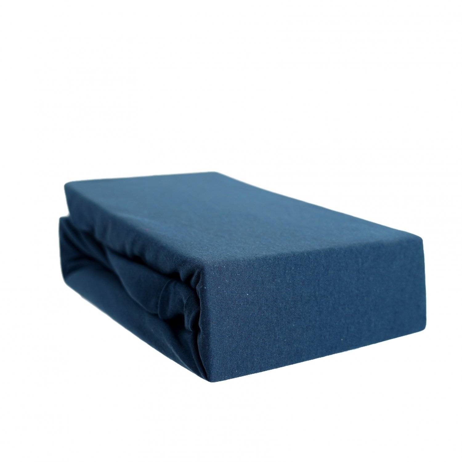 Jersey Spannbettlaken 100% Baumwolle 120-130x200 cm + 25 cm Rundumgummizug Dunkelblau