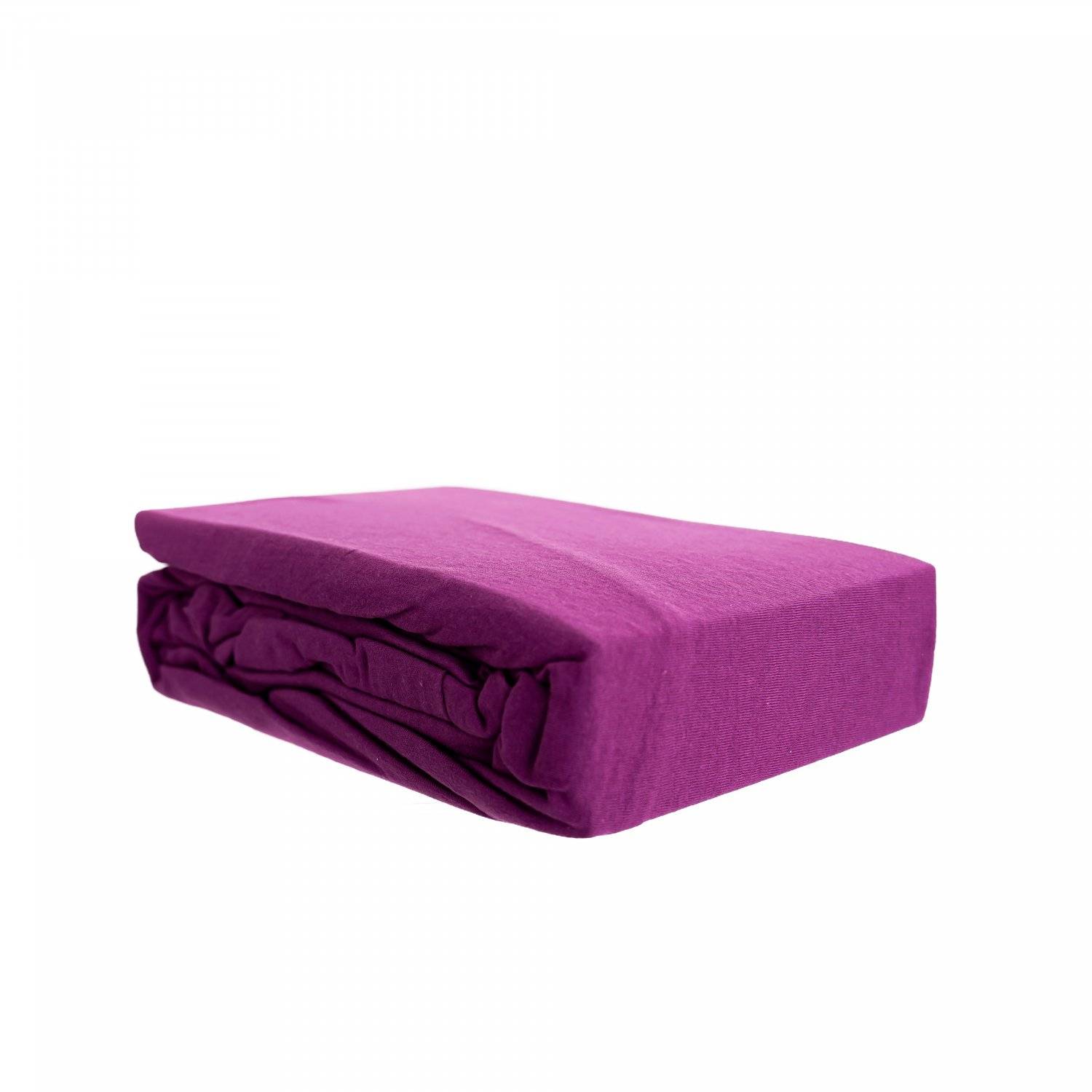 Jersey Spannbettlaken 100% Baumwolle 180-200x200 cm + 25 cm Rundumgummizug Lila