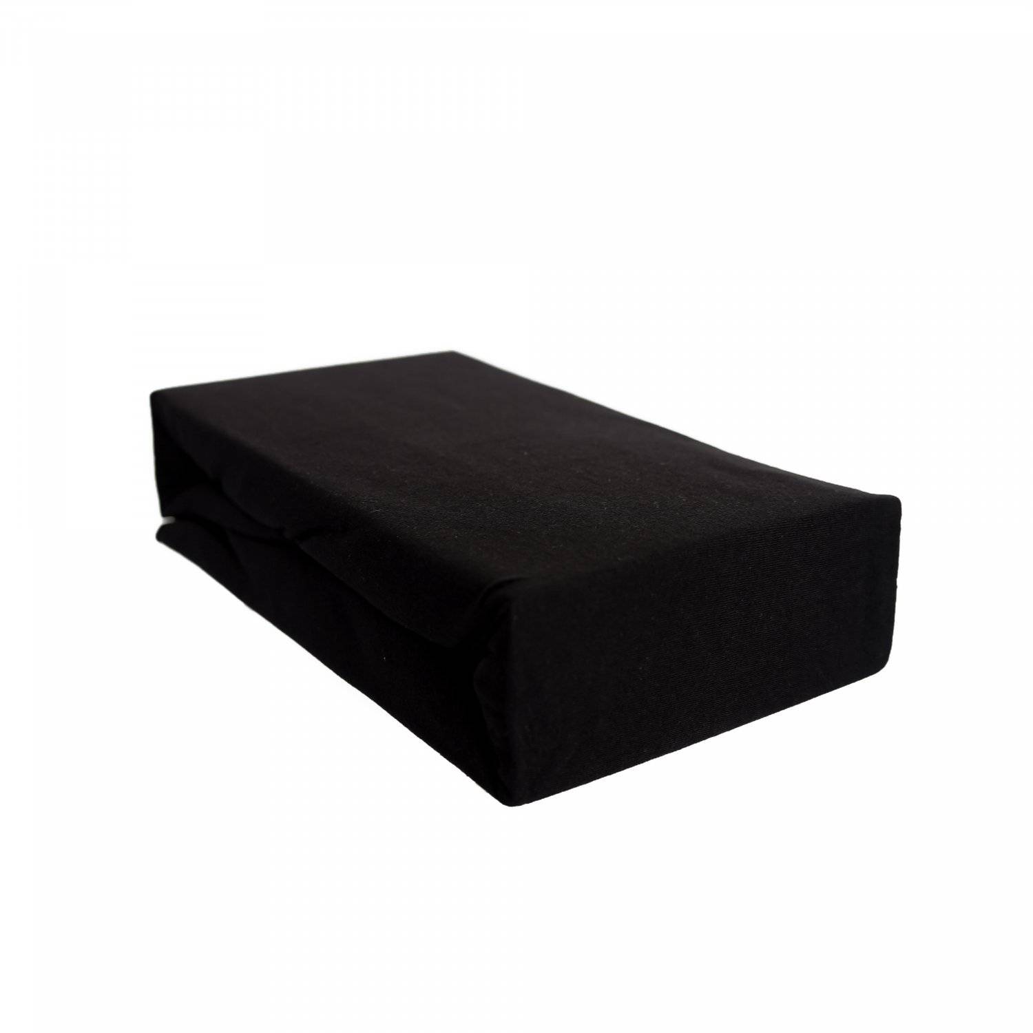 Jersey Spannbettlaken 100% Baumwolle 140-160x200 cm + 25 cm Rundumgummizug Schwarz