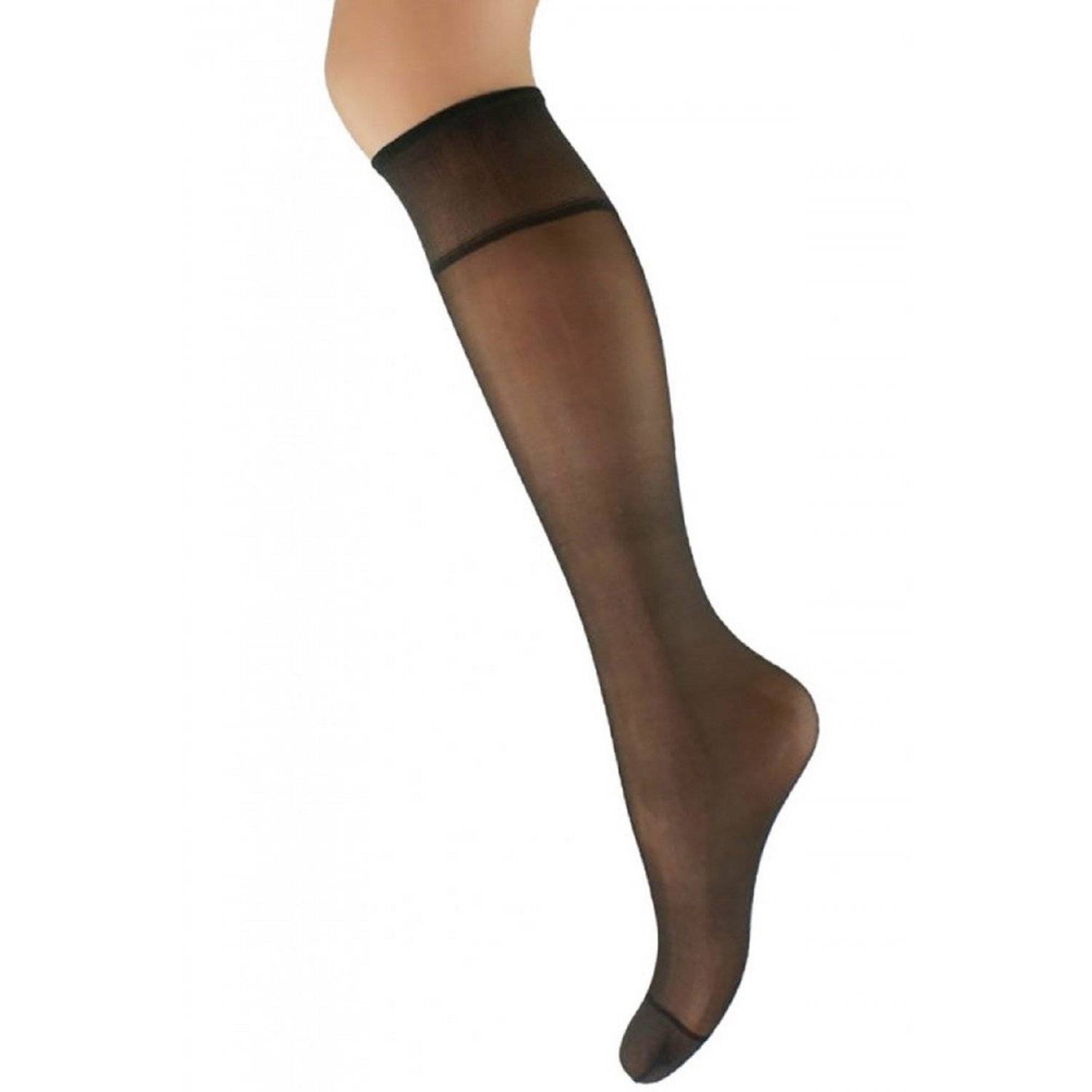 Aurellie Damen Kniestrümpfe: Elegante Lycra-Kniesocken mit 20 DEN Onesize Grau