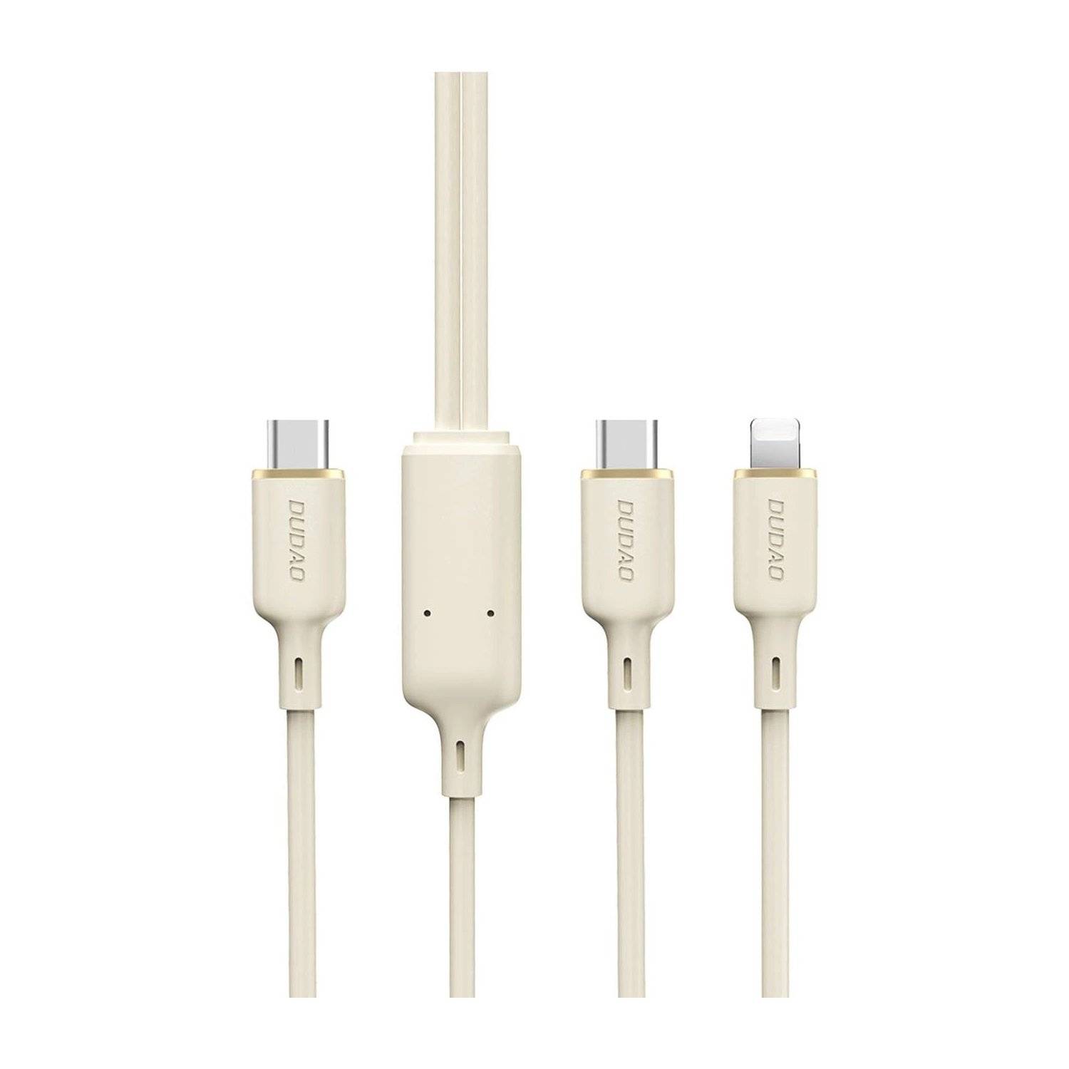 Ladekabel Dudao L7SF 2in1 Kabel USB-C - USB-C / kompatibel mit iPhone 100W 1,2m - Beige