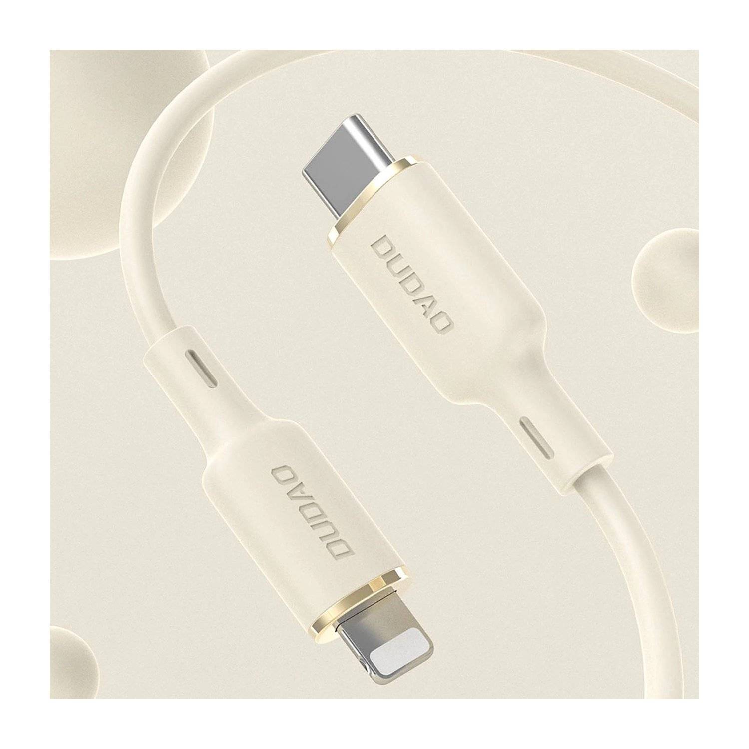 Ladekabel Dudao L7SE 3in1 Kabel USB-C - USB-C / kompatibel mit iPhone Micro USB 66W 1,2m - Beige