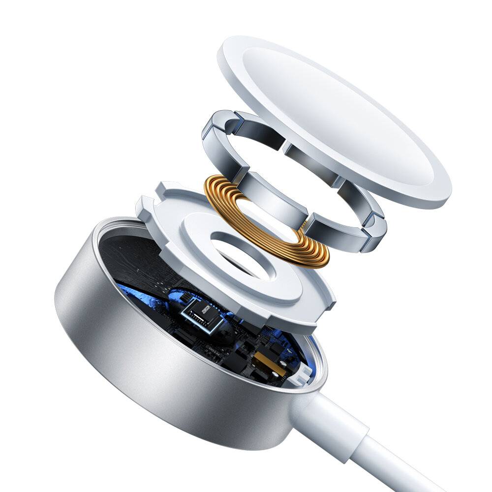 Apple Watch Magnetisches Ladegerät Joyroom S-IW008 Lightning + USB-C 5V 1.2m (Weiß)