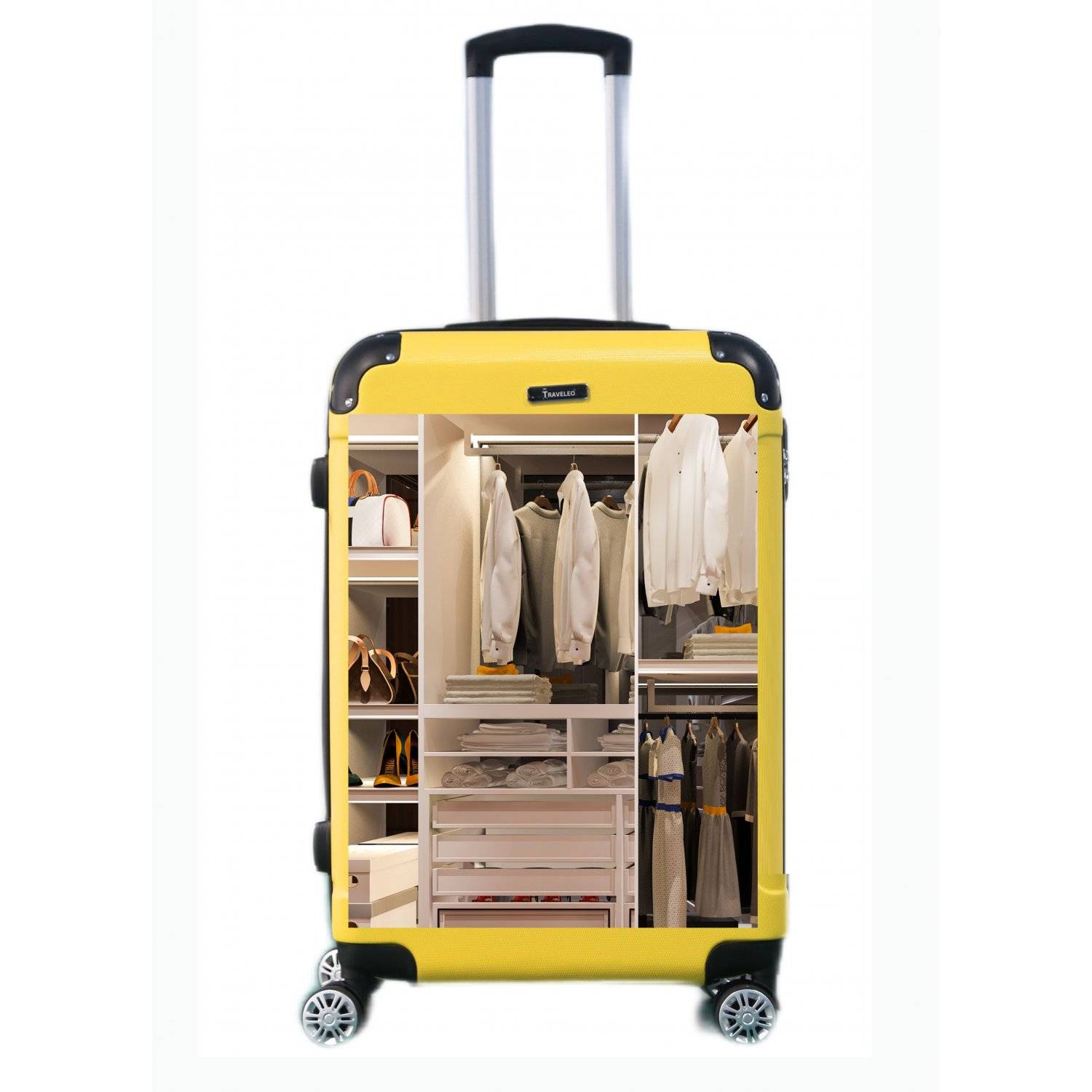 Reisekoffer Koffer 3 tlg Hartschale Trolley Set Kofferset Handgepäck Gepäck Reisetasche Gelb