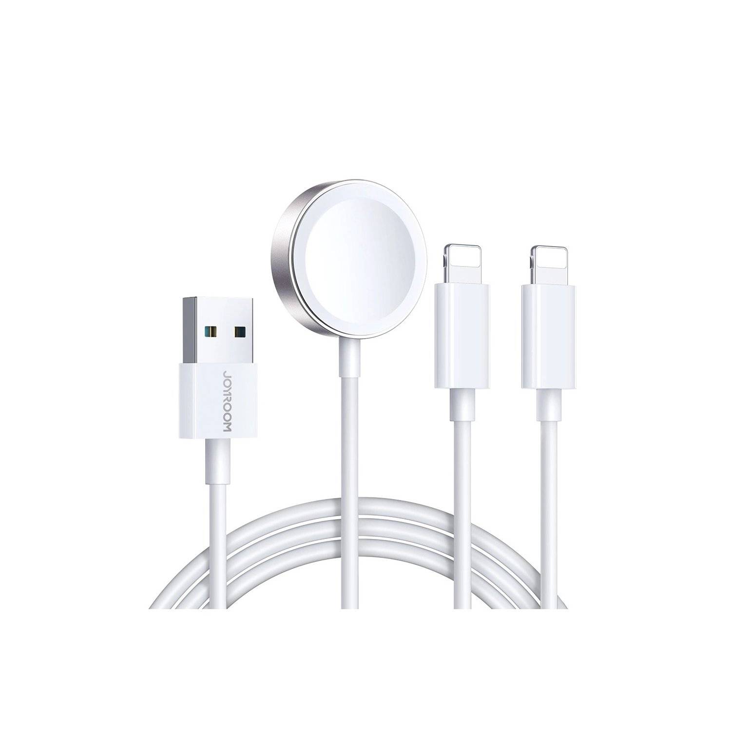 1,2m Weiß Ladekabel Joyroom S-IW007 3-in-1-Kabel USB-A magnetisches Ladegerät  kompatibel mit iPhone