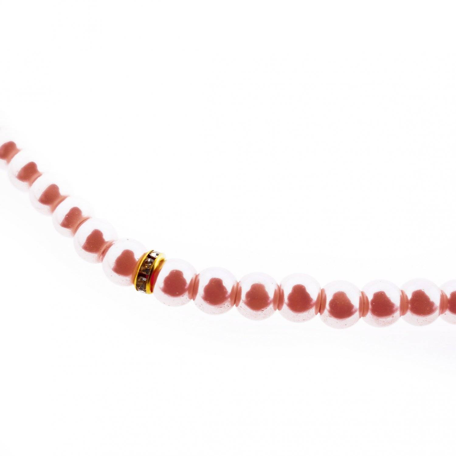 Gebetsketten mit goldenen Akzenten 45 cm 99 Perlen Anhänger mit Fransen Rosa