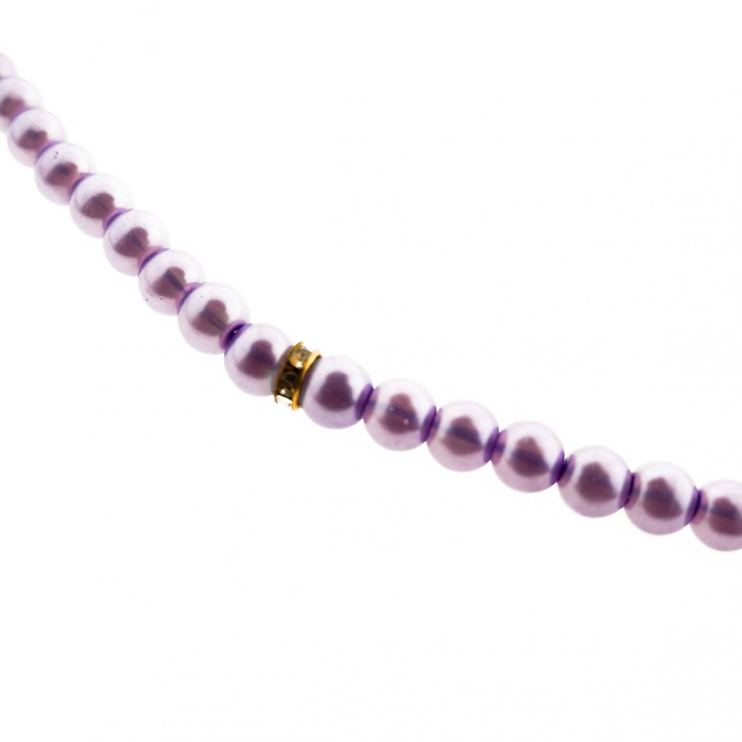 Gebetsketten mit goldenen Akzenten 45 cm 99 Perlen Anhänger mit Fransen Lila