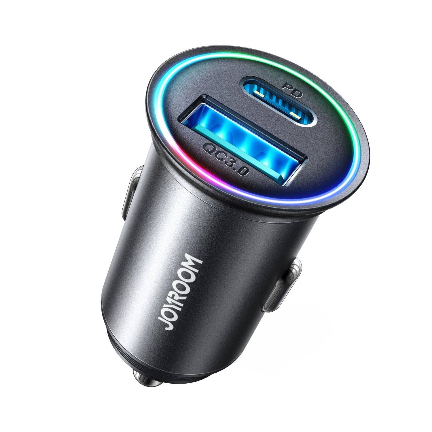 Zigarettenanzünder-Ladegerät Joyroom JR-CCN04 60W USB-A USB-C Mini-Ladegerät  Schwarz