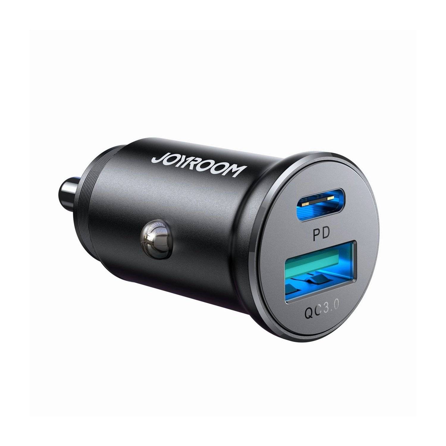 Auto-Adapter Joyroom JR-CCN05 30W USB-A USB-C Mini-Autoladegerät - Schwarz