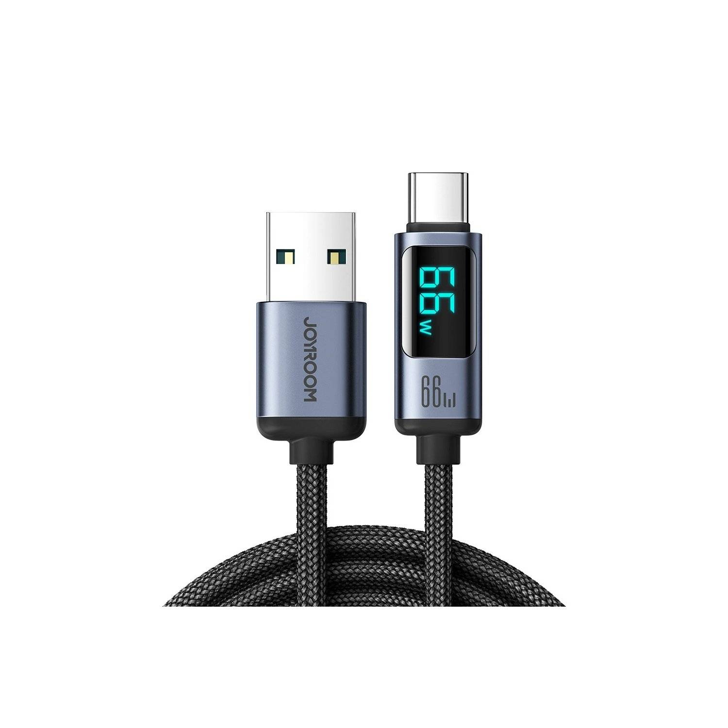 Schnellladekabel USB C - USB A Kabel 66W 1,2m mit LED-Anzeige Joyroom S-AC066A16 - Schwarz
