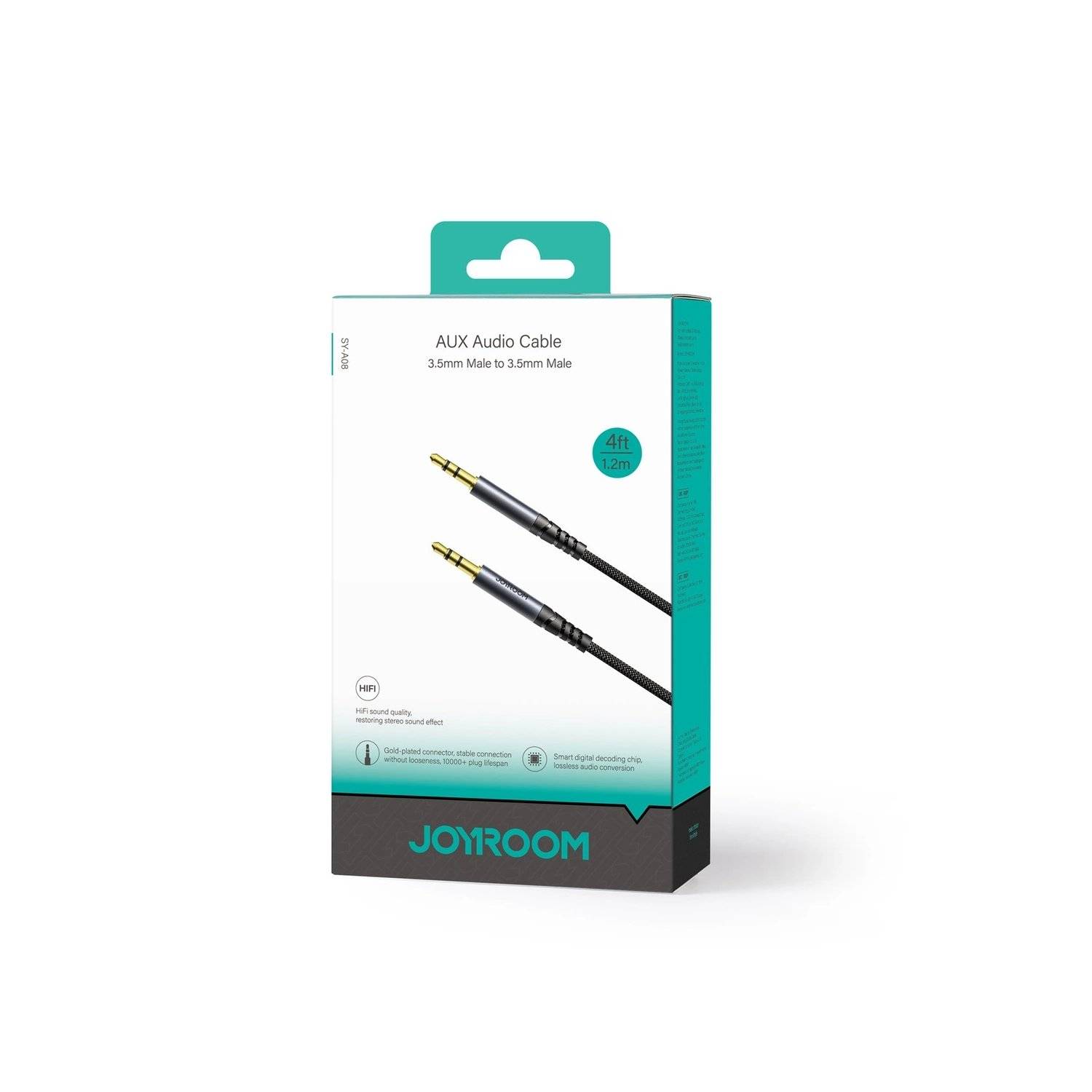 Joyroom Stereo-Audiokabel AUX 3,5 mm Miniklinke 1,2 m schwarz (SY-A08) AUX-Audio-Kabel