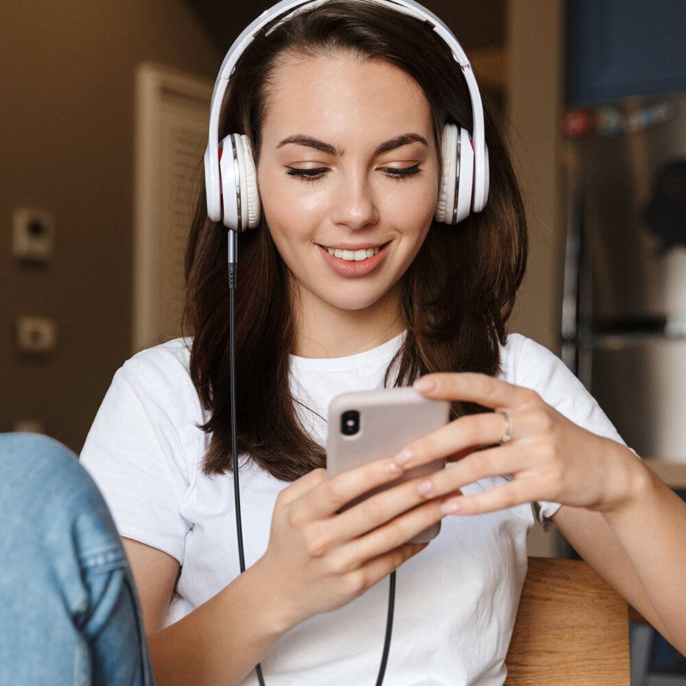 Joyroom SY-A08 AUX-Kabel, 3,5 mm Klinkenstecker, Nylongeflecht, 1,2 m, schwarz