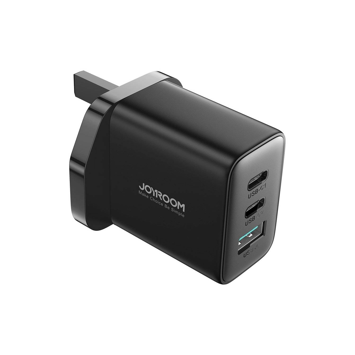 Wandladegerät Joyroom JR-TCF10 Schnellladegerät 2x USB-C USB-A 32W (UK-Stecker) - Schwarz