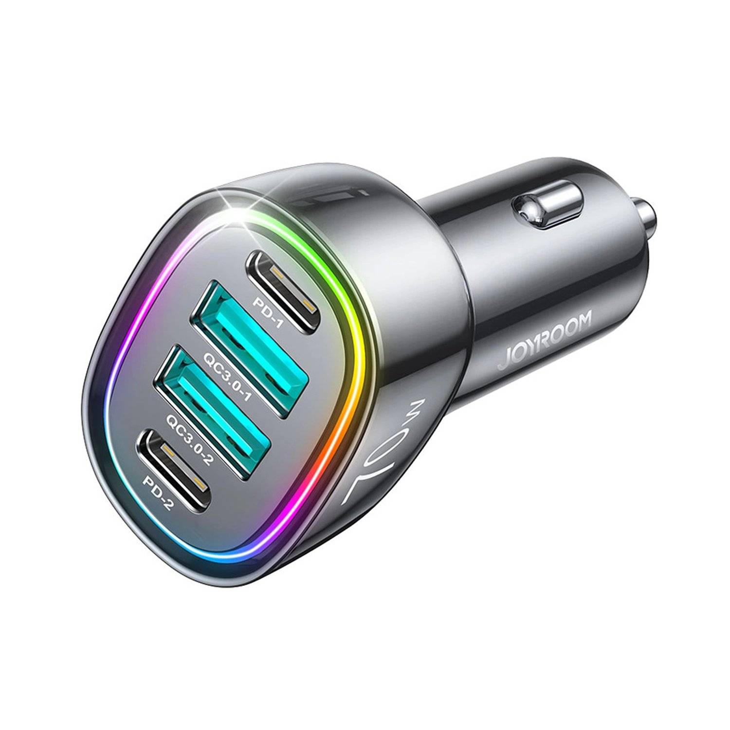 Zigarettenanzünder-Adaptert Joyroom 70W Autoladegerät mit 4 Anschlüssen: 2 x USB C, 2 x USB schwarz (JR-CL29)