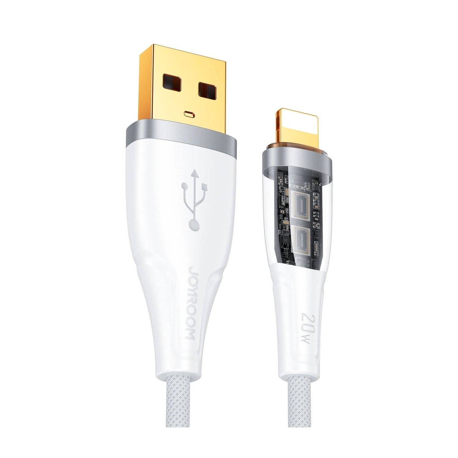 Ladekabel Joyroom Schnellladekabel mit Smart Switch USB-A - Kompatibel mit iPhone 2.4A 1.2m weiß (S-UL012A3)