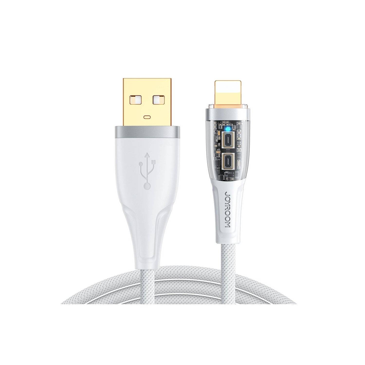 Ladekabel Joyroom Schnellladekabel mit Smart Switch USB-A - Kompatibel mit iPhone 2.4A 1.2m weiß (S-UL012A3)