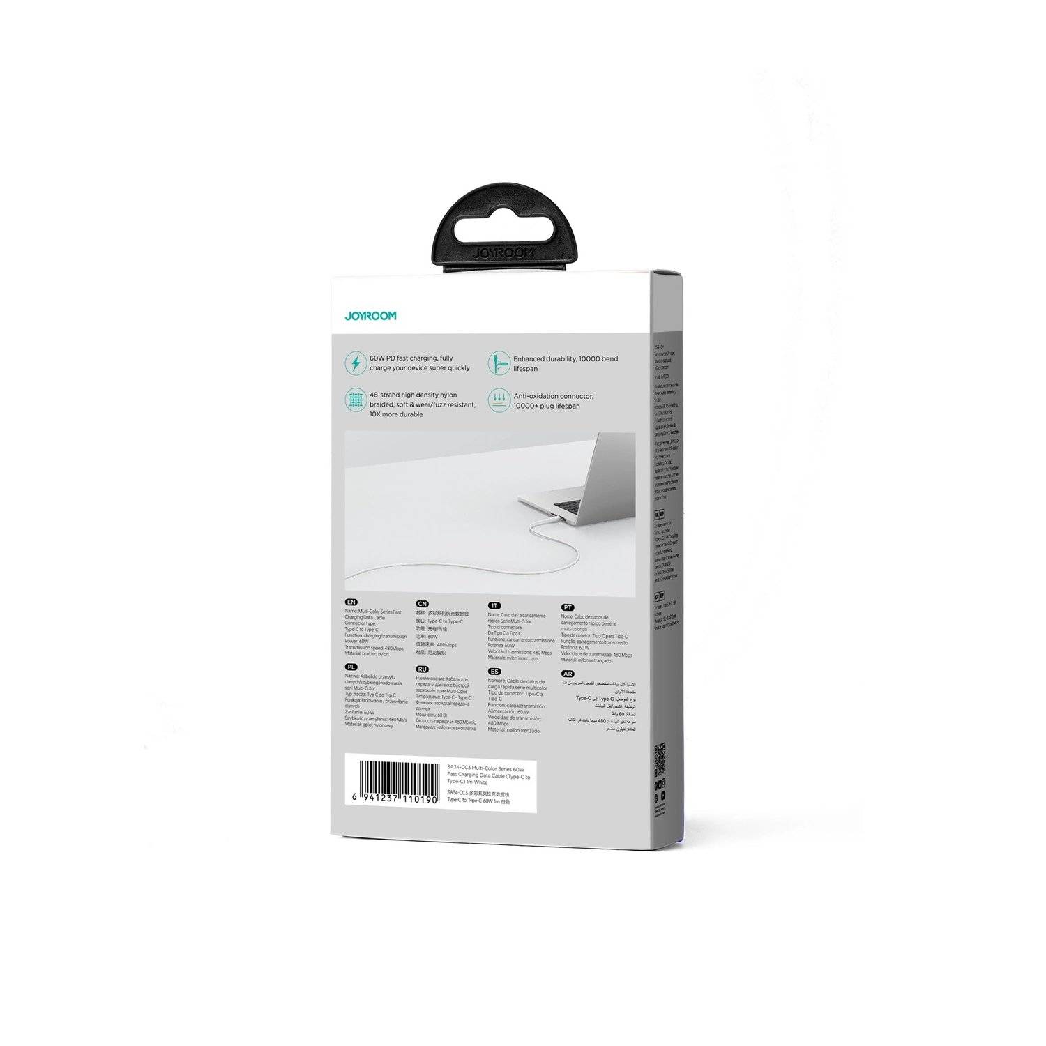 Daten-Kabel Joyroom SA34-CC3 USB-C  USB-C PD-Kabel 60 W 480 Mbit/s 1 m  Weiß Ladekabel