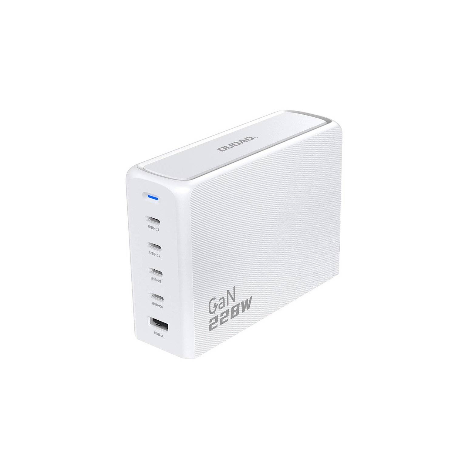 Wandladegerät Dudao A228EU GaN-Ladegerät 1x USB-A 4x USB-C PD 228W - Weiß