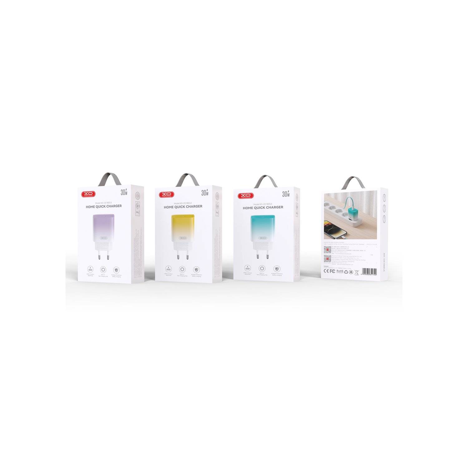 Ladegerät XO Wandladegerät CE18 PD 30W 1x USB-C blau-weiß
