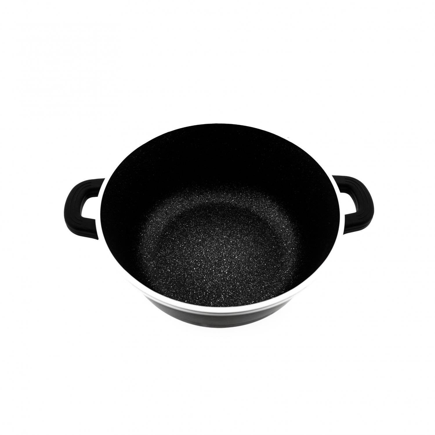 Almina Kochtöpfe in Schwarz mit Glasdeckel Aluminium-Druckguss mit Antihaftbeschichtung ?28 cm