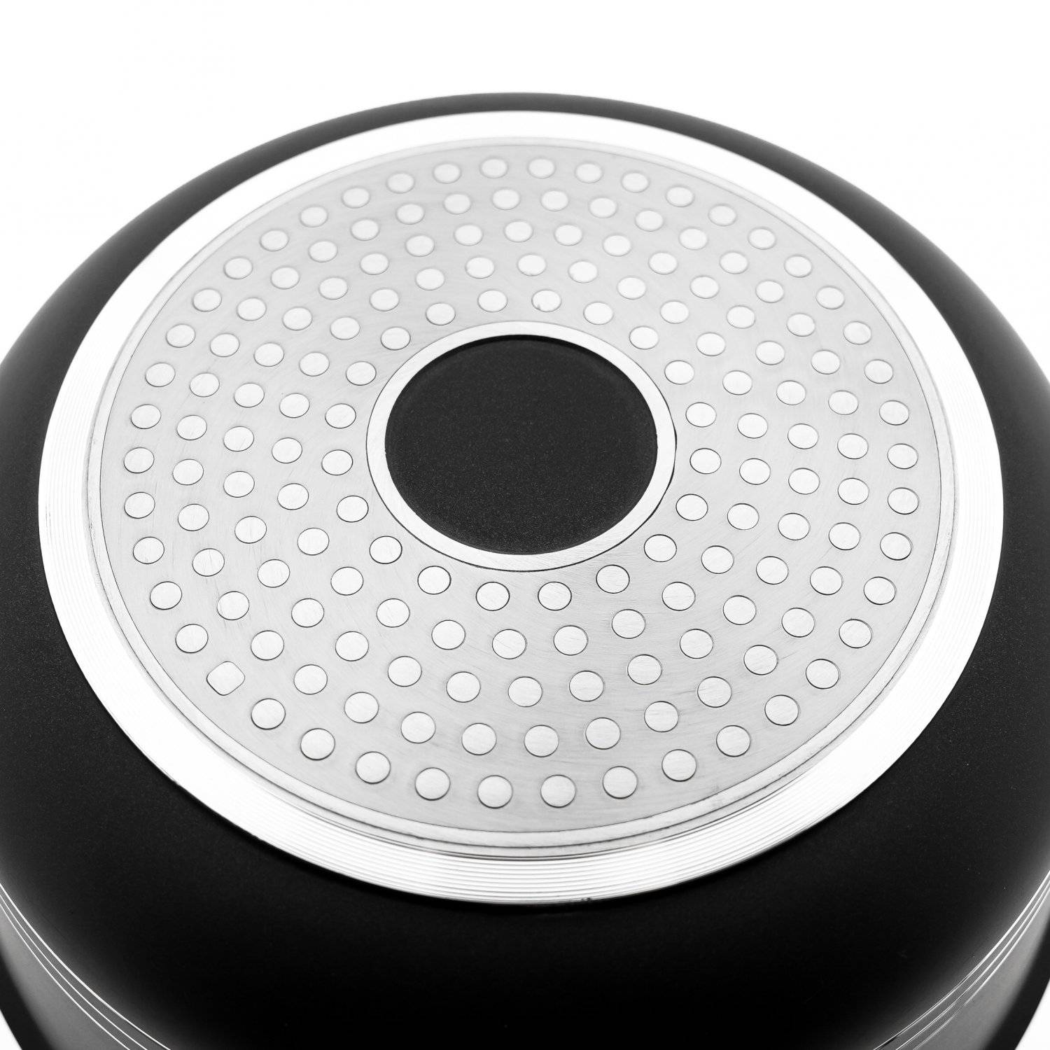 Almina Kochtöpfe in Schwarz mit Glasdeckel Aluminium-Druckguss mit Antihaftbeschichtung ?28 cm