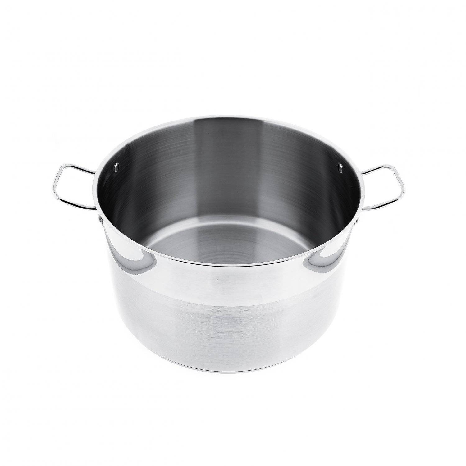 Almina Kochtopf Silber aus Edelstahl mit Deckel für alle Herdarten 18 L