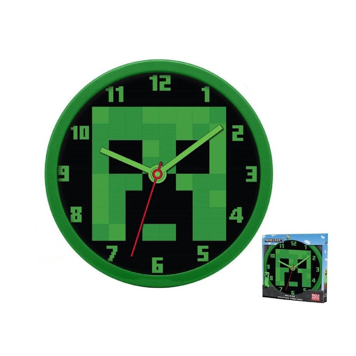 Minecraft analoge Wanduhr mit 25cm Durchmesser: Stilvolle Zeitmessung für Gamer