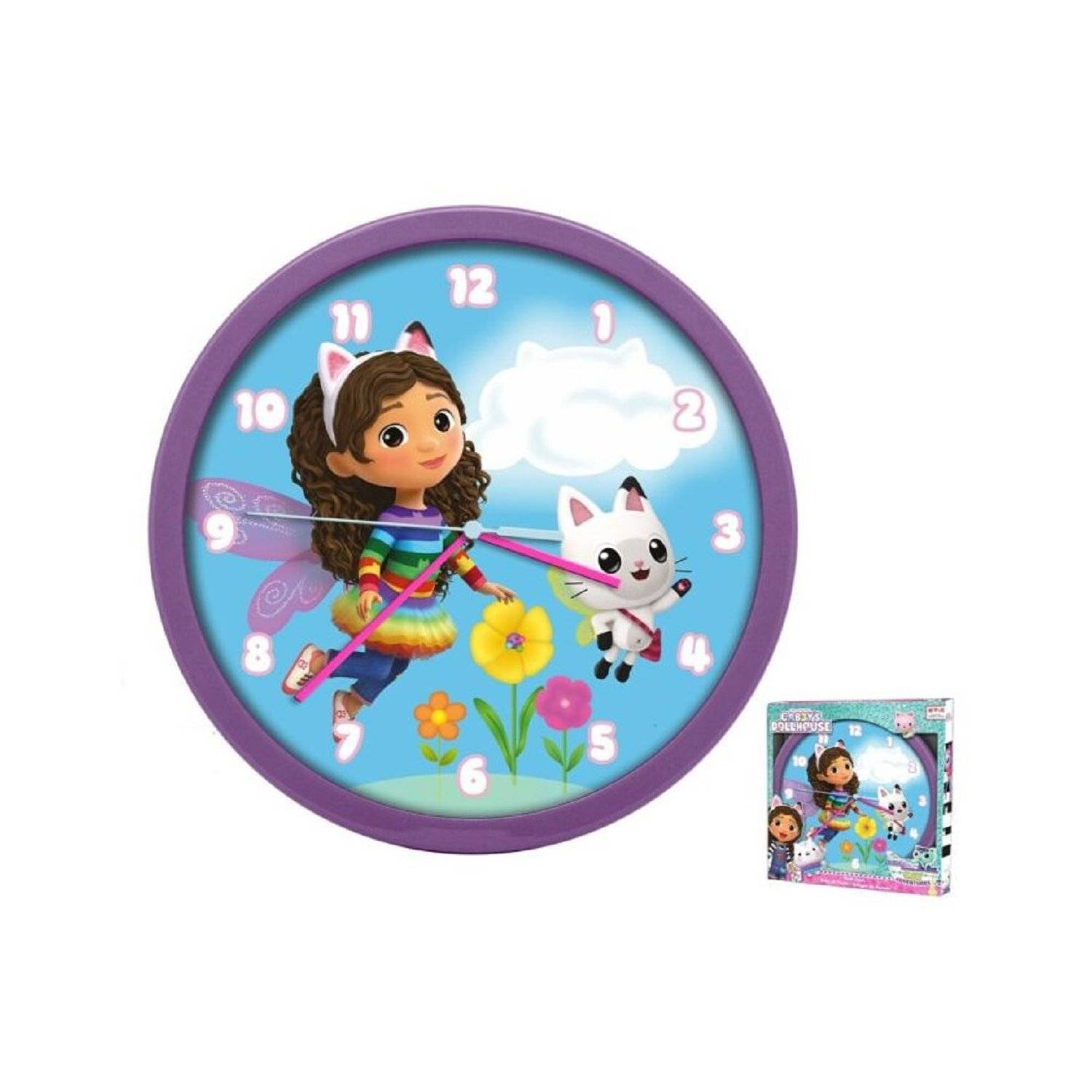 Gabby's Dollhouse analoge Wanduhr mit 25cm Durchmesser: Präzise Zeitmessung im großartigen Design