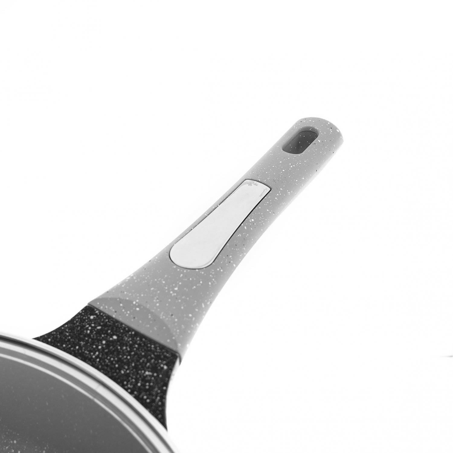 Almina Bratpfanne mit Glasdeckel Ø28 cm aus Aluminium-Druckguss mit Antihaftbeschichtung Grau