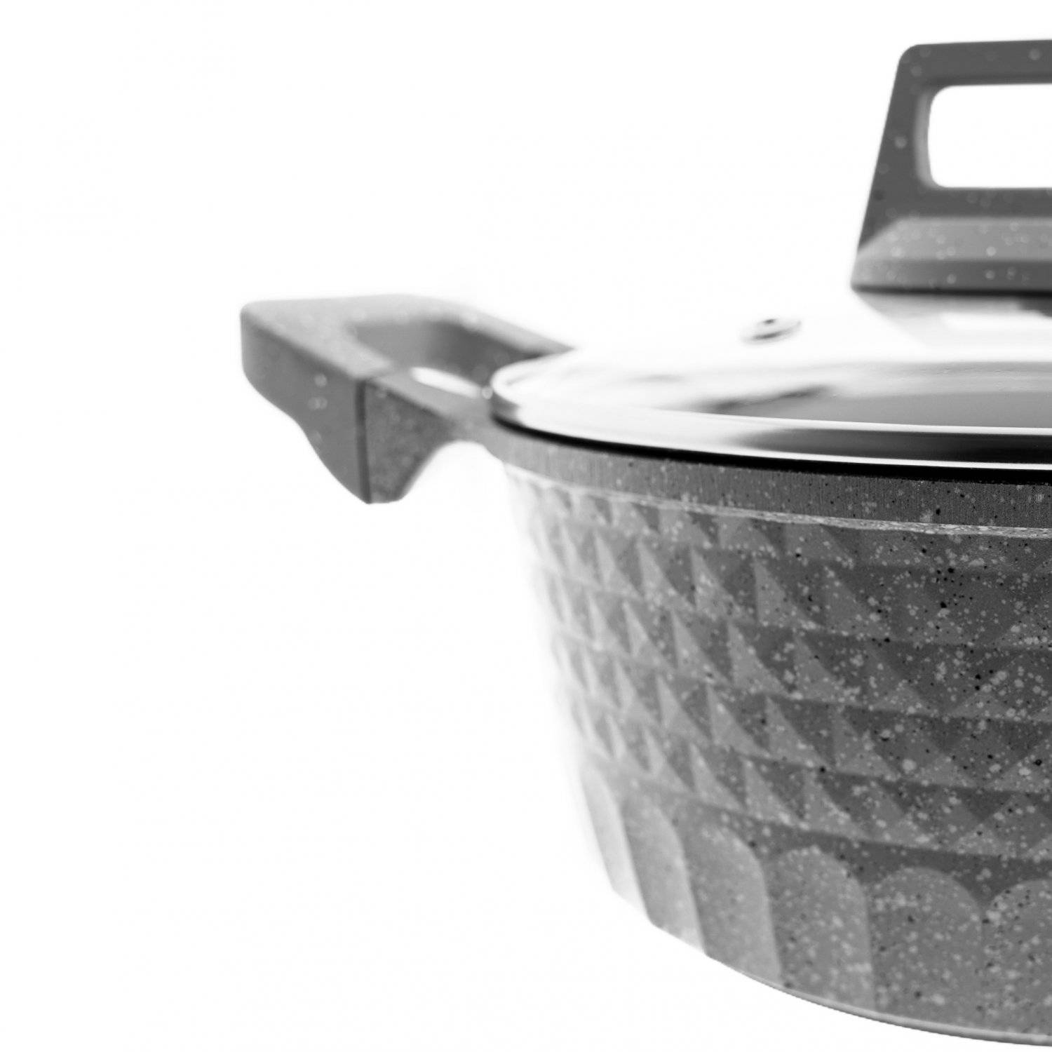 Almina Kochtöpfe in Grau Aluminium-Druckguss mit Antihaftbeschichtung 8,9L