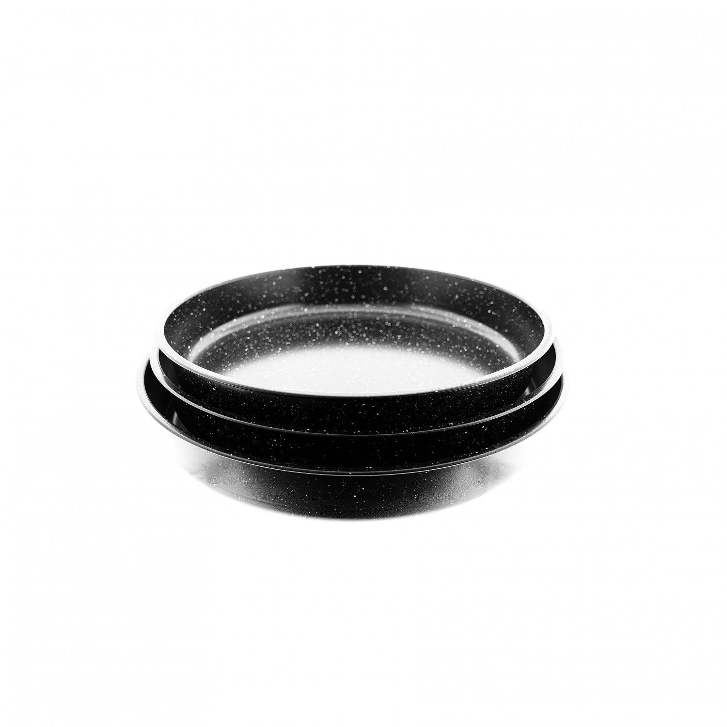 3er Set Backblech aus Granit in Schwarz 36/38/40 cm Backofenblech Tepsi