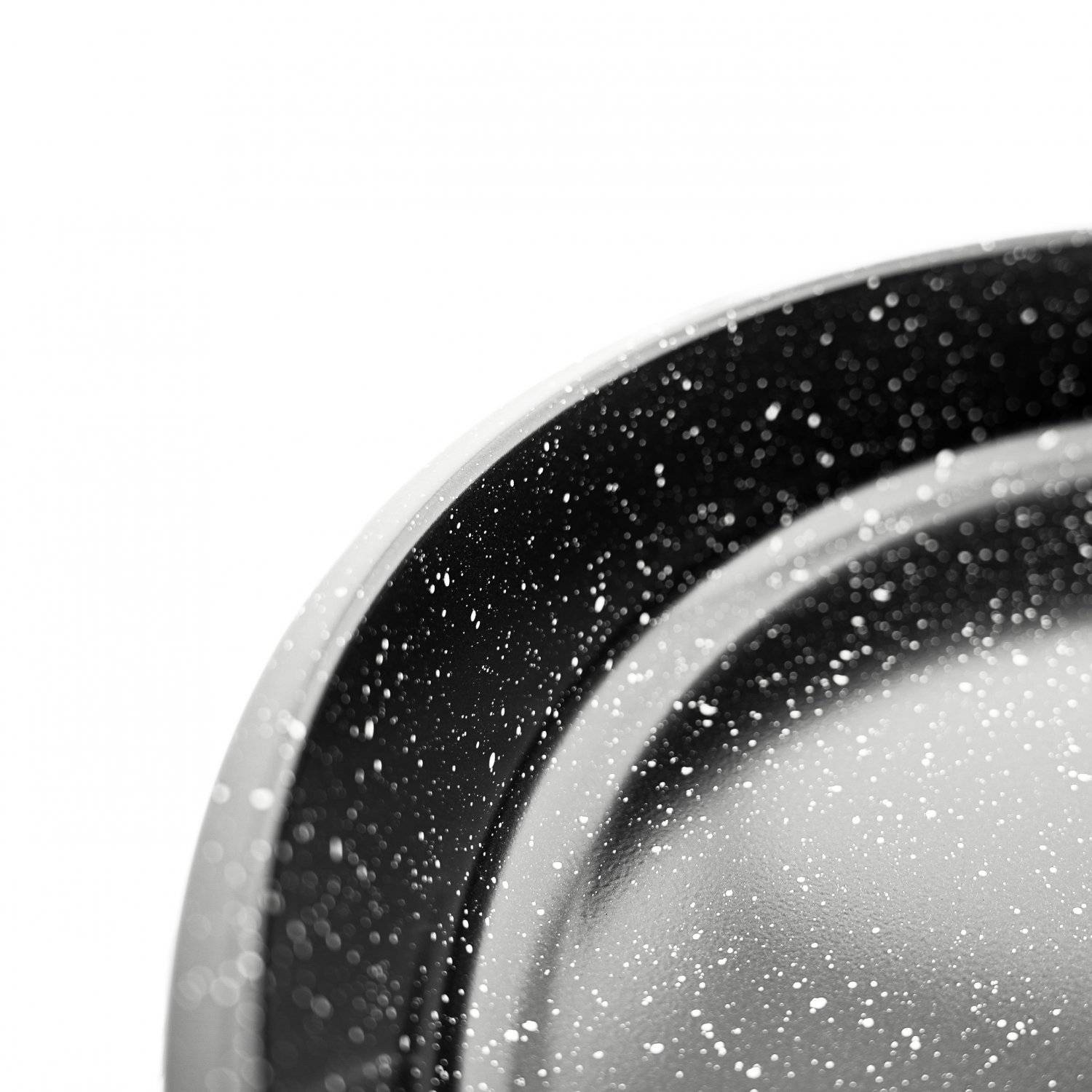 3er Set Backblech aus Granit in Schwarz 32/36/40 cm Backofenblech Tepsi