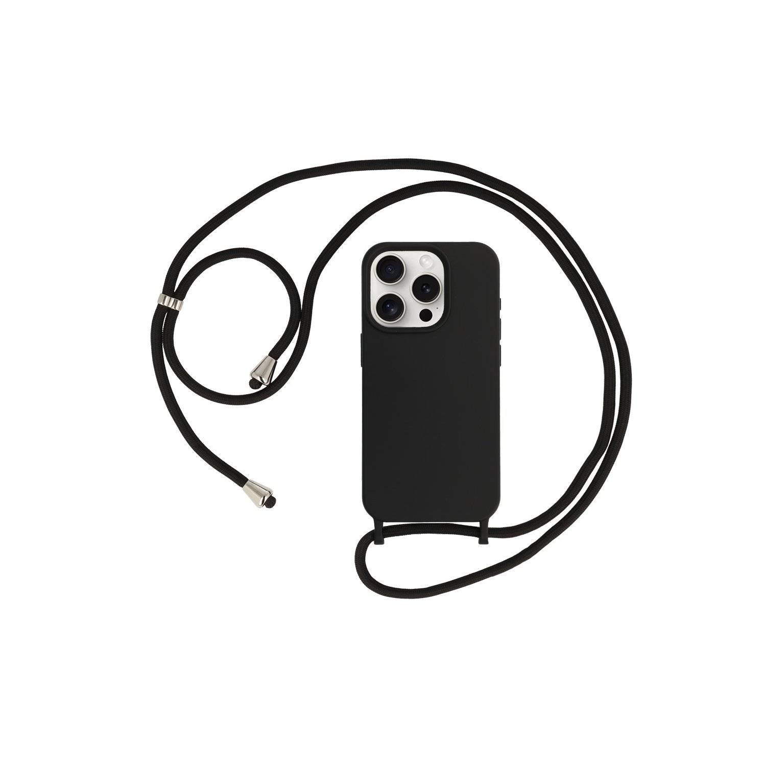 Handy Hülle Umhängehülle kompatibel mit Iphone 15 Plus Design 1 Schwarz