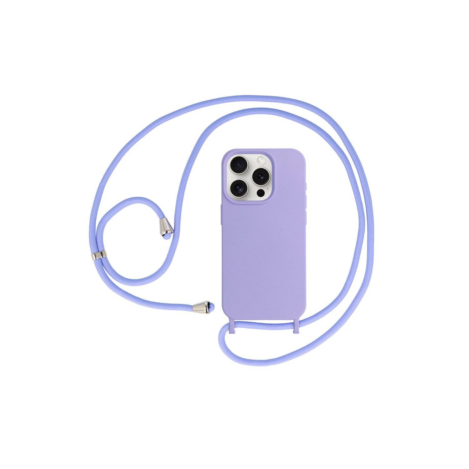 Handy Hülle Umhängehülle kompatibel mit Iphone 15 Design 1 Lila