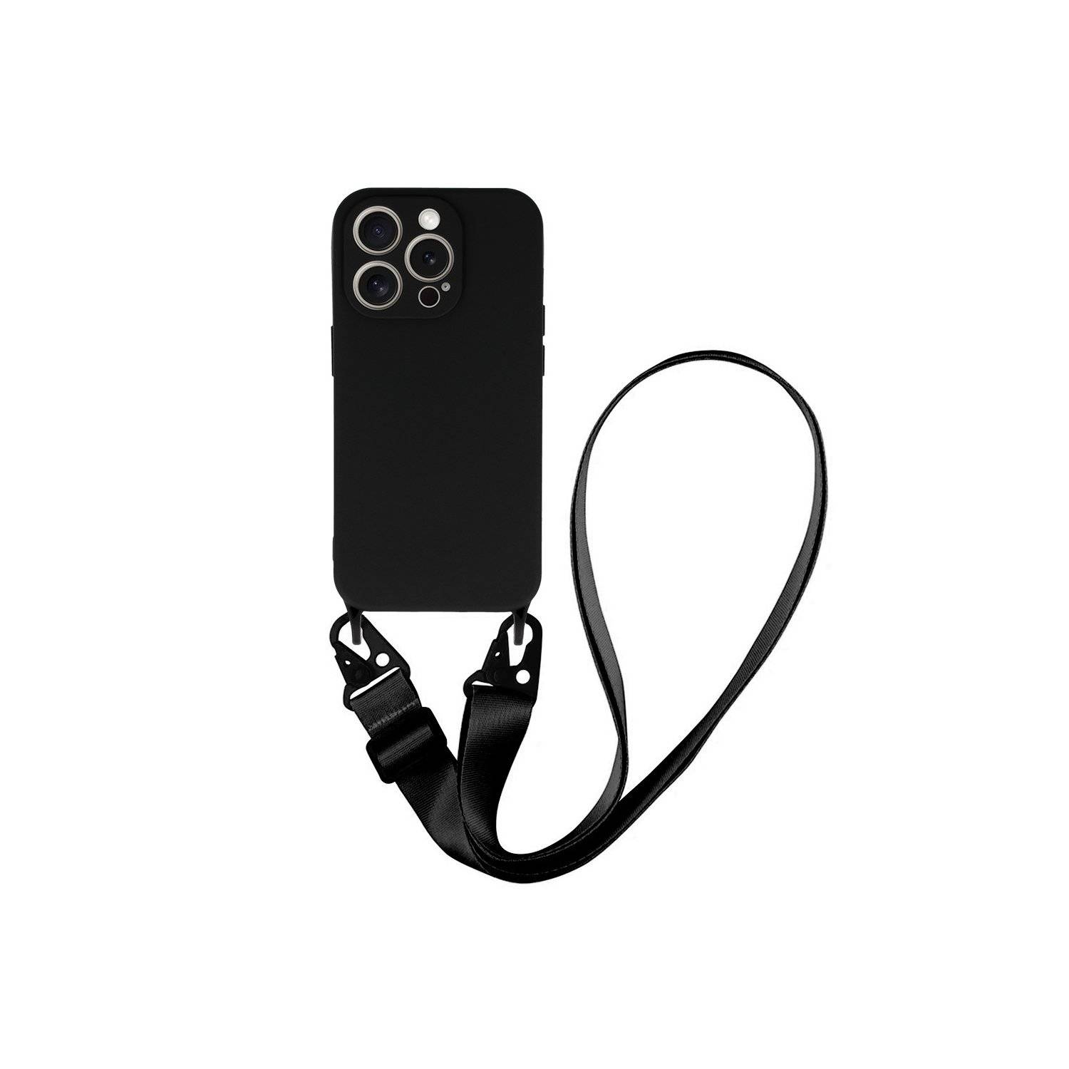 Handy Hülle Umhängehülle kompatibel mit Iphone 15 Pro Max Design 2 Schwarz