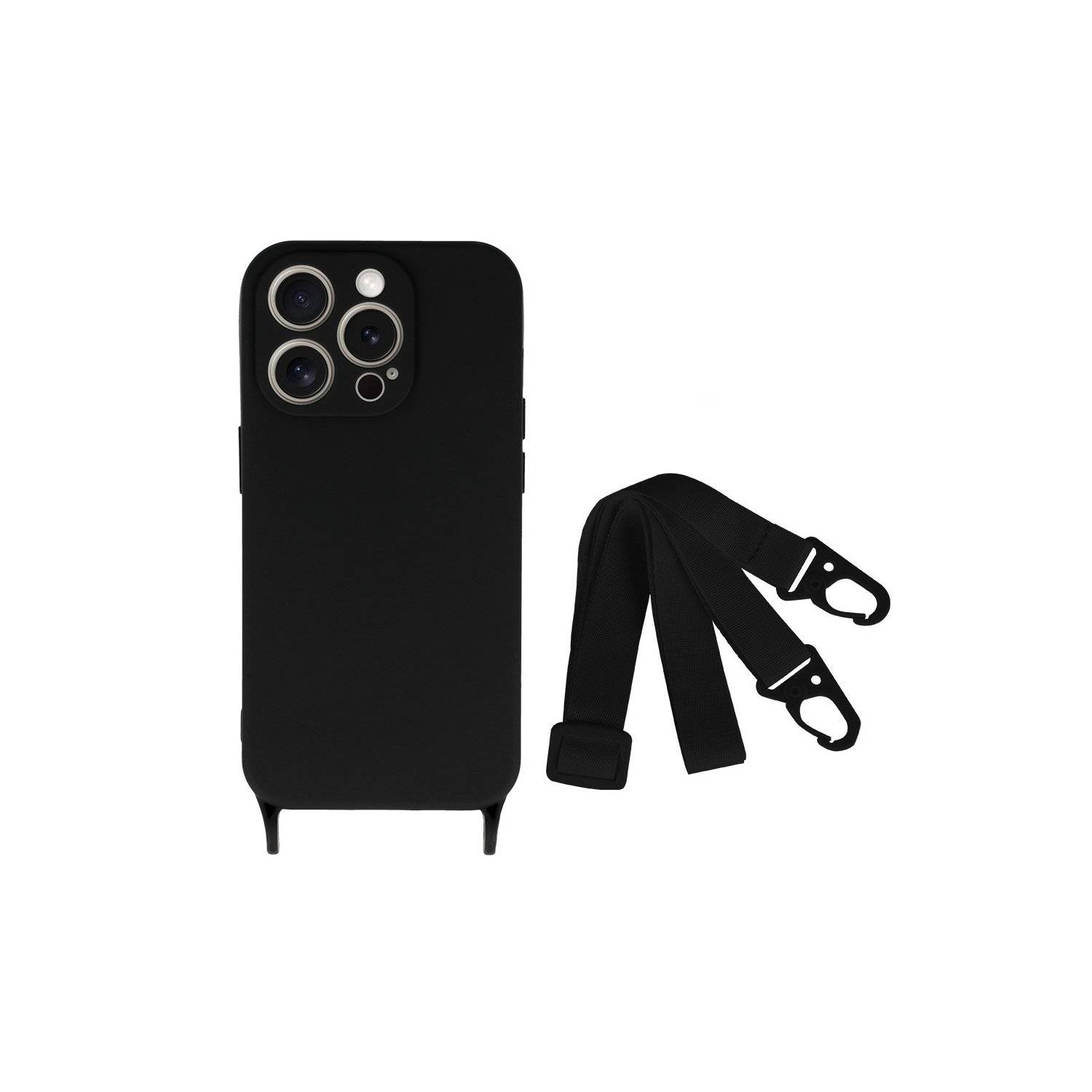 Handy Hülle Umhängehülle kompatibel mit Iphone 15 Plus Design 2 Schwarz