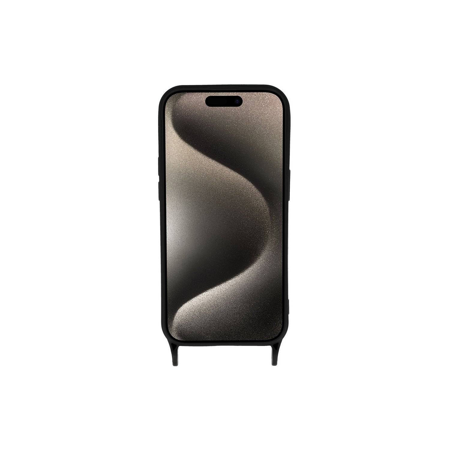 Handy Hülle Umhängehülle kompatibel mit Iphone 15 Plus Design 2 Schwarz