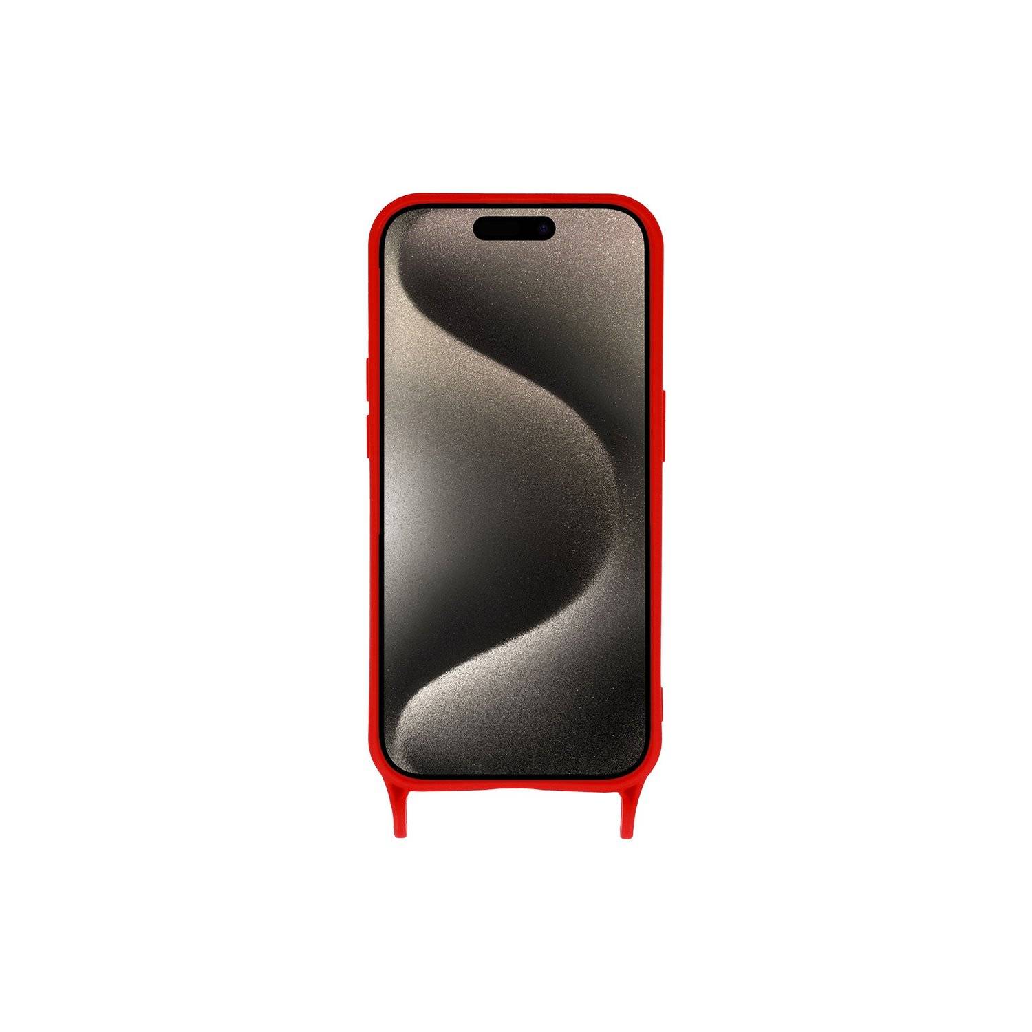 Handy Hülle Umhängehülle kompatibel mit Iphone 15 Pro Max Design 2 Rot