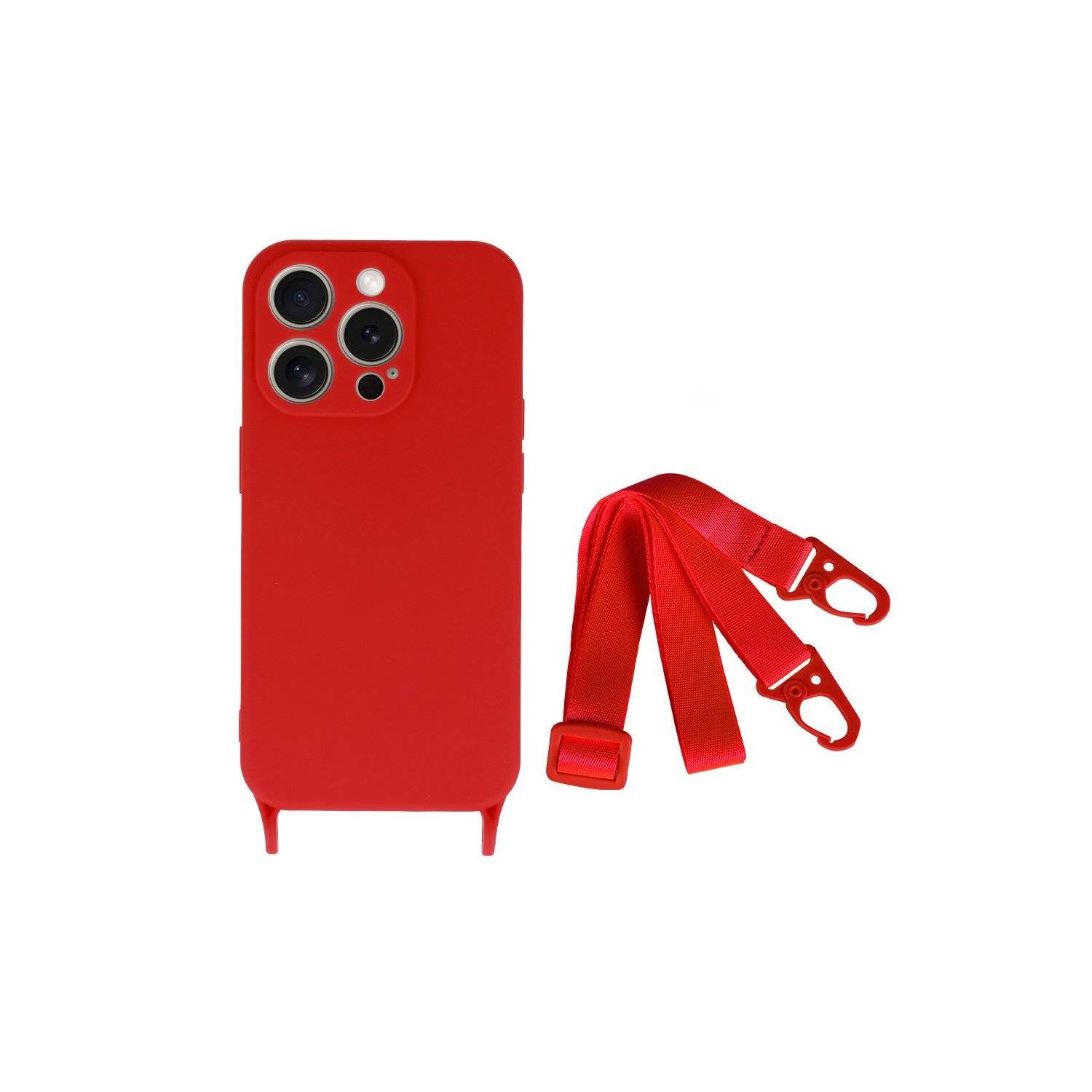 Handy Hülle Umhängehülle kompatibel mit Iphone 15 Pro Max Design 2 Rot
