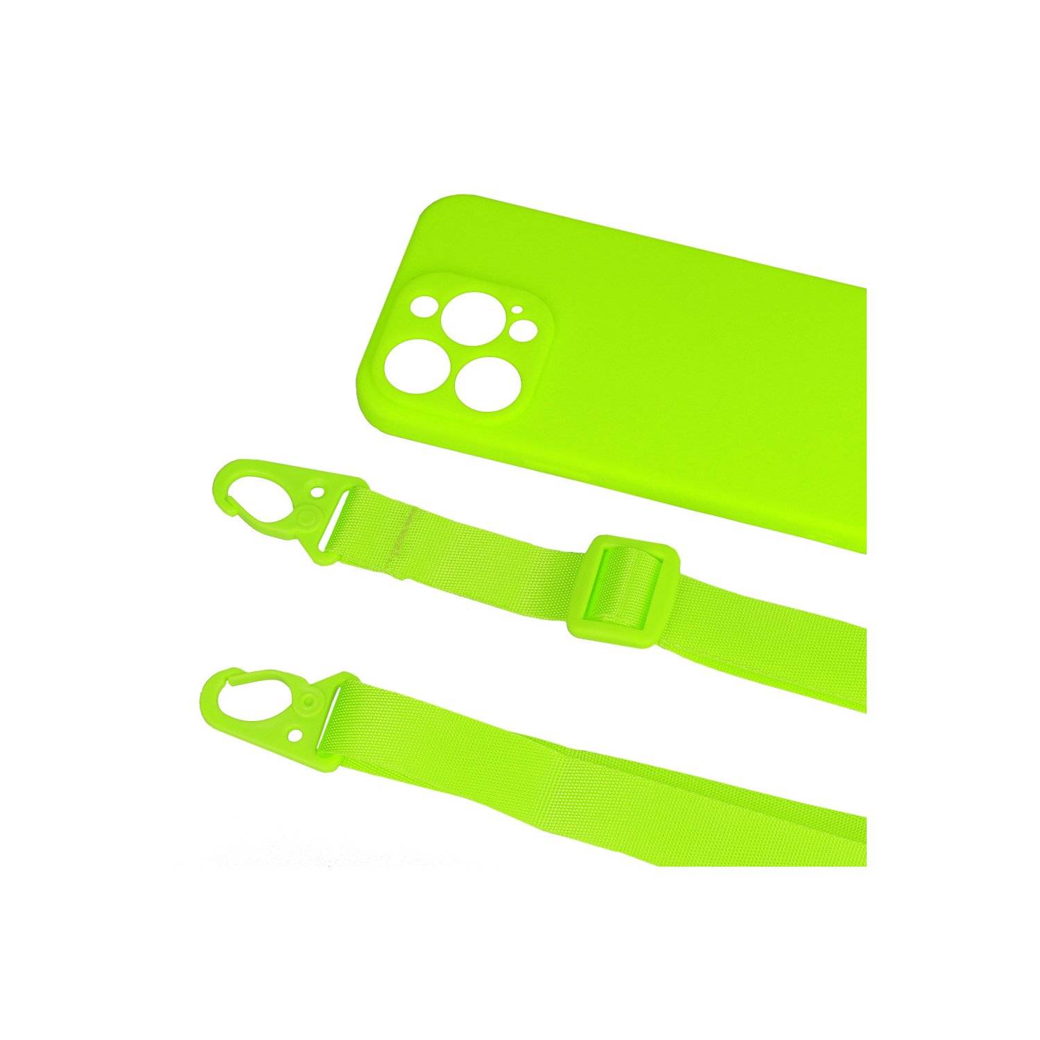 Handy Hülle Umhängehülle kompatibel mit Iphone 15 Design 2 Neongrün (lime)