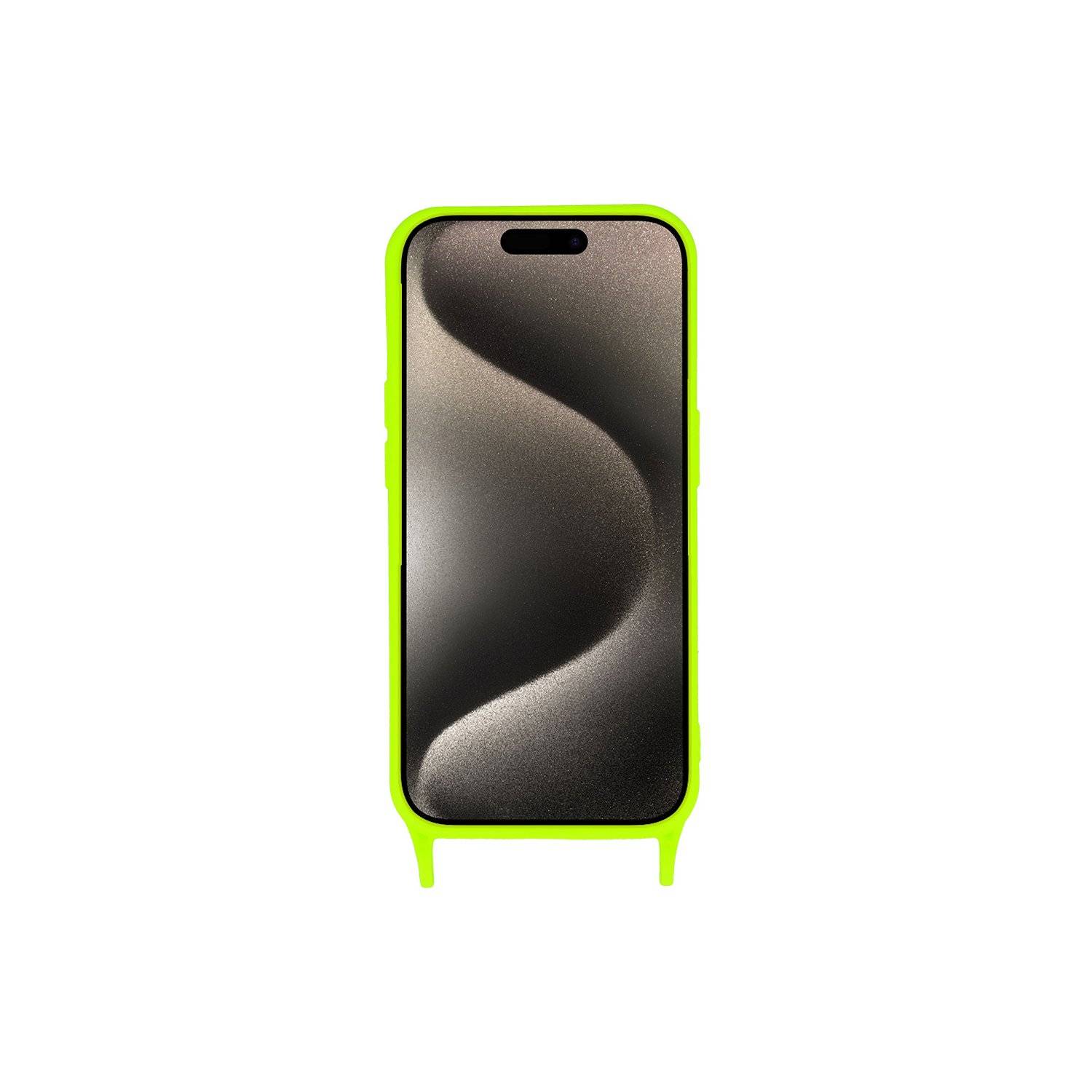 Handy Hülle Umhängehülle kompatibel mit Iphone 15 Design 2 Neongrün (lime)