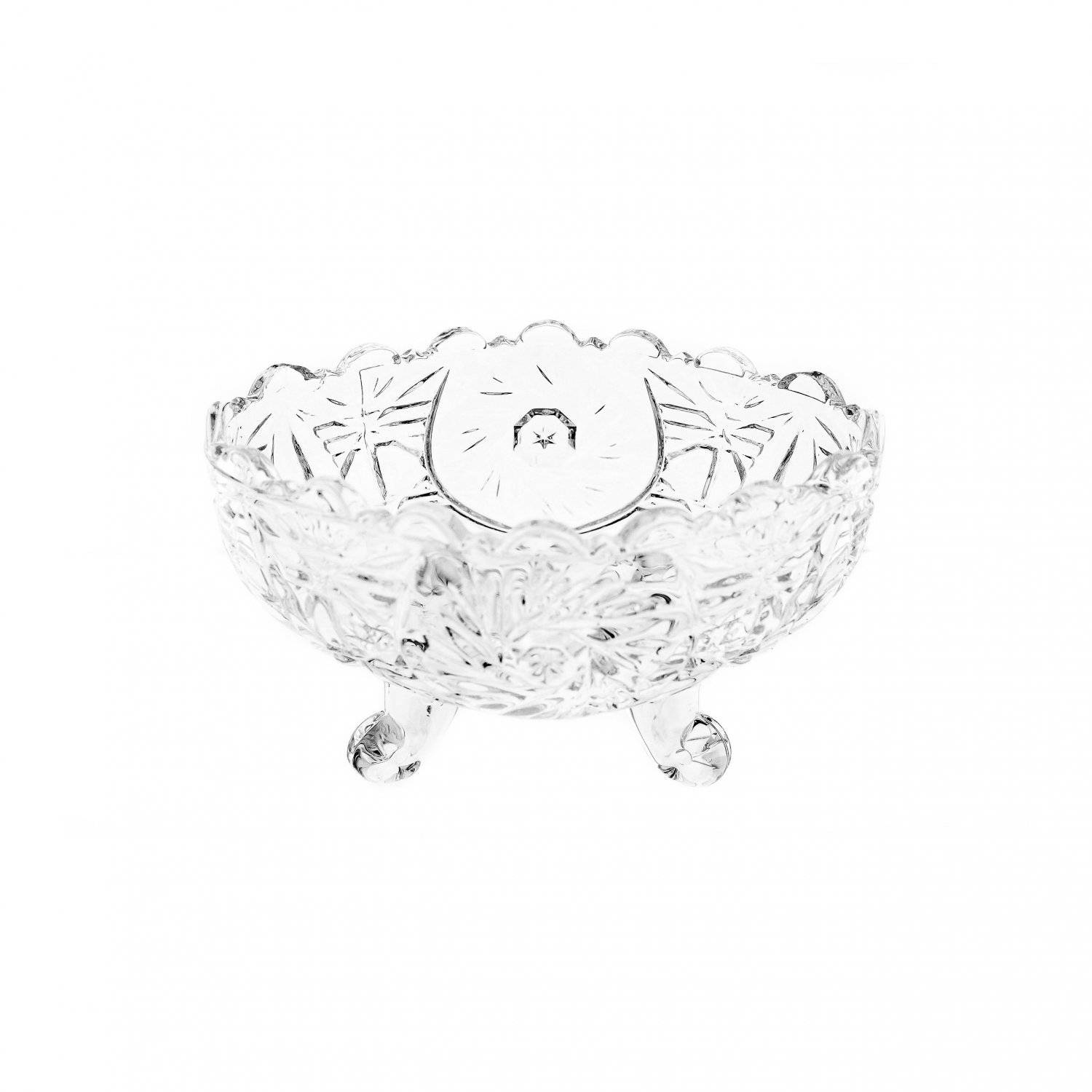 6 Tlg. Set Servierschale aus Glas Oval Glasschalen mit Muster für Snacks, Bowl, Dips