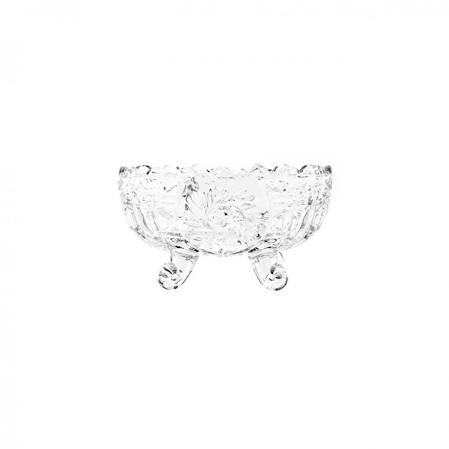 6 Tlg. Set Servierschale aus Glas Oval Glasschalen mit Muster für Snacks, Bowl, Dips