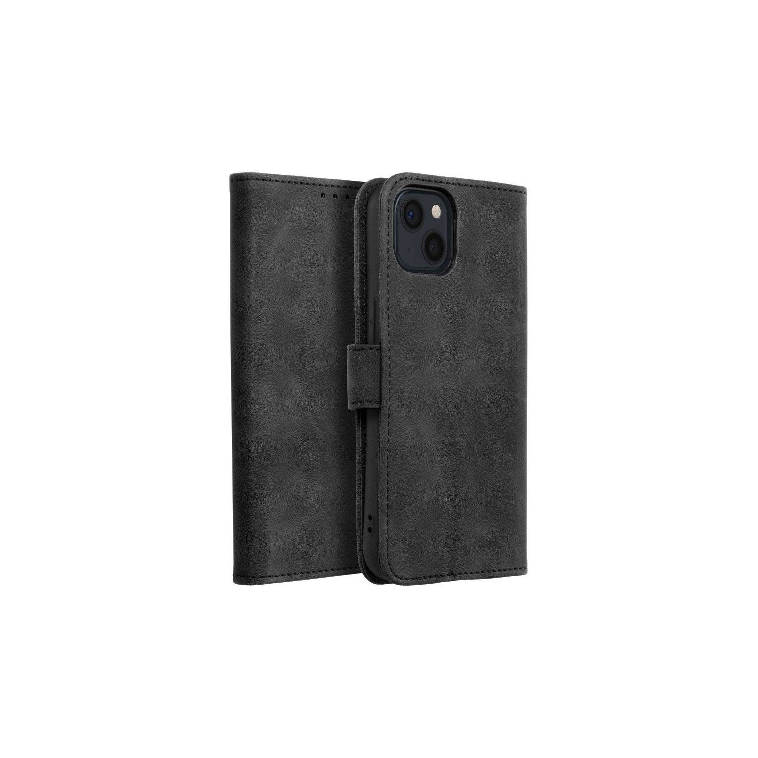 Tasche Holster TENDER Buch Schutzhülle Magnet Standfunktion Hülle kompatibel mit Xiaomi Redmi Note 13 4G Schwarz