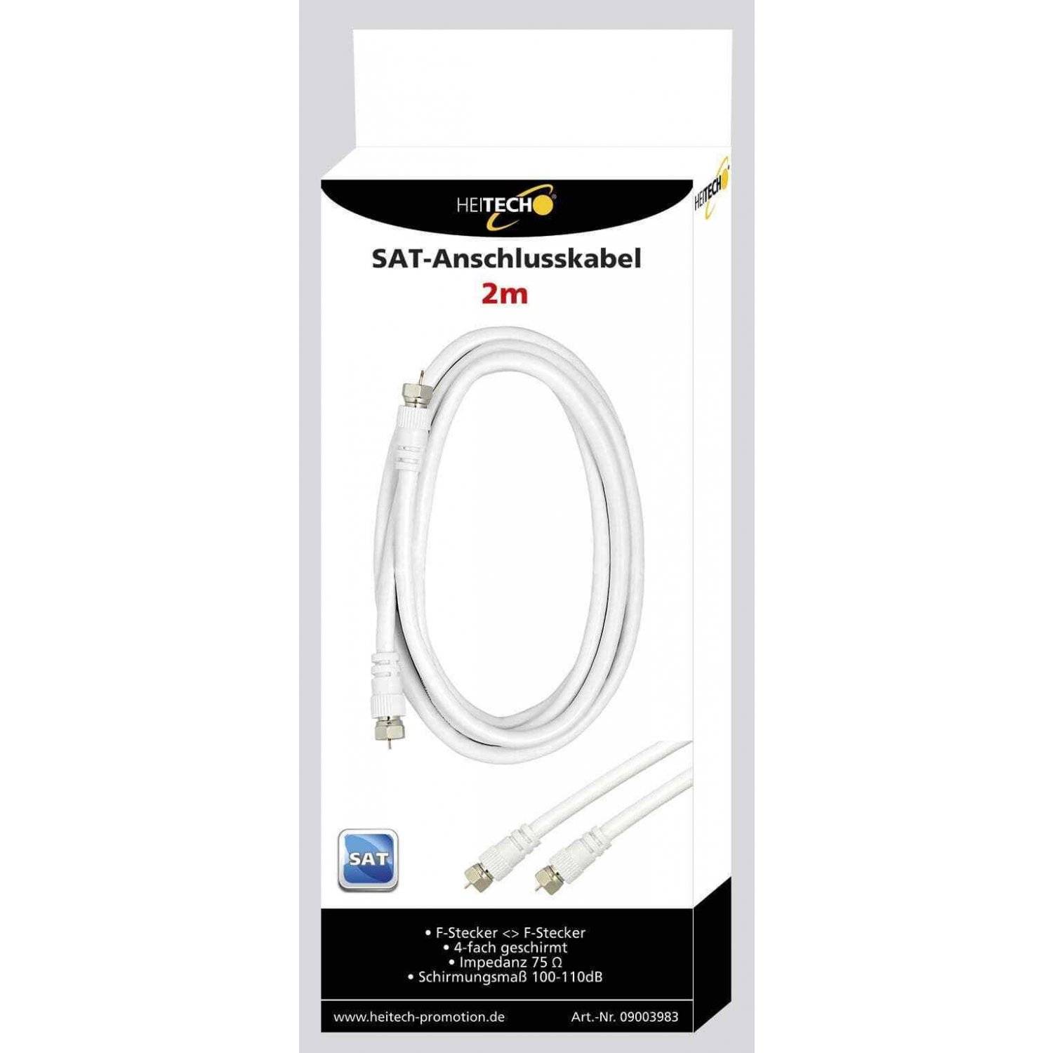 SAT-Anschlusskabel, 2x F-Stecker 4-fach geschirmt 5m